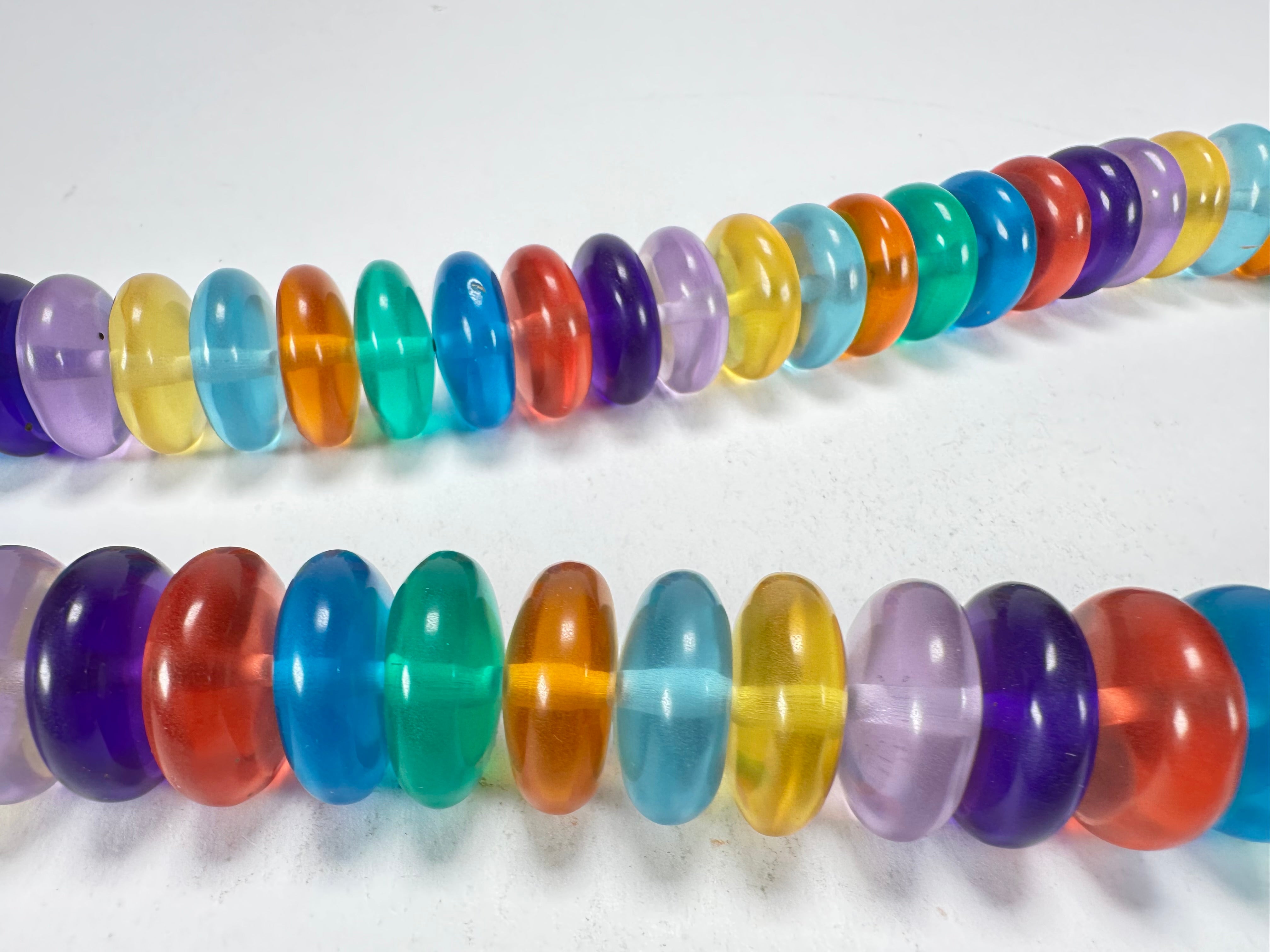 Jackie Brazil "Ana" Transparent Summer Mix Resin Wheels 70cm Necklace ( N0044 )
