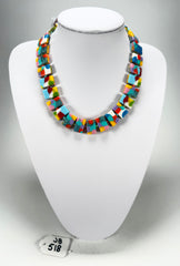 Jackie Brazil "Romeo" Kandinsky Linked Rectangle Beads Necklace ( N0034 )