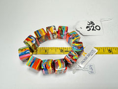 Jackie Brazil "Kandinsky" Liquorice Small Cubes Bracelet ( B0224 )