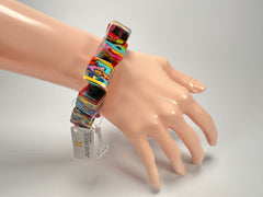 Jackie Brazil "Kandinsky" Liquorice Small Cubes Bracelet ( B0224 )