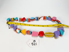 Jackie Brazil "Natural" Pop Art Large Stones 55cm Resin Necklace ( N0378 )