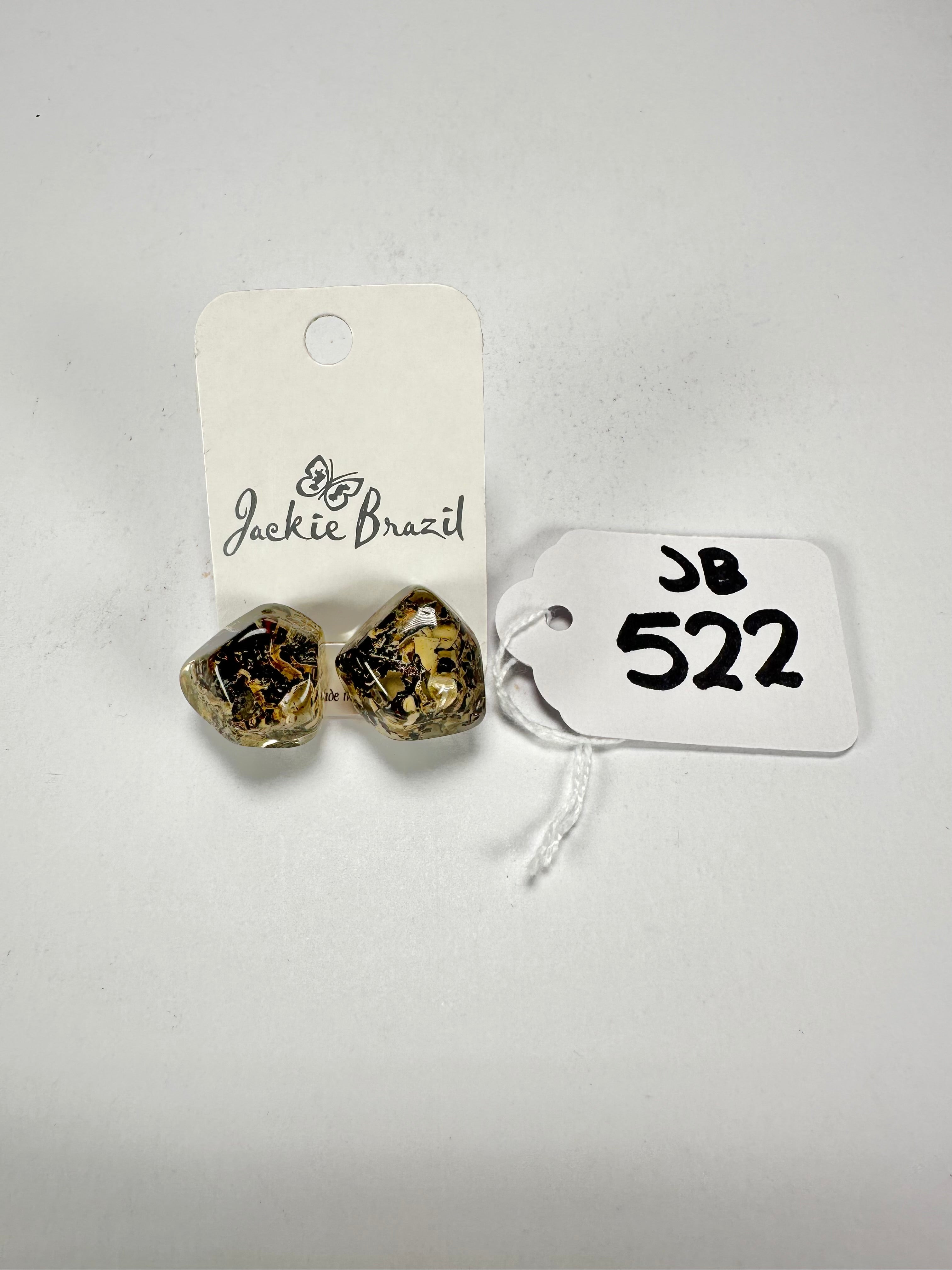 Jackie Brazil "Camille" Seaweed Abstract Resin Earrings ( E1053 )