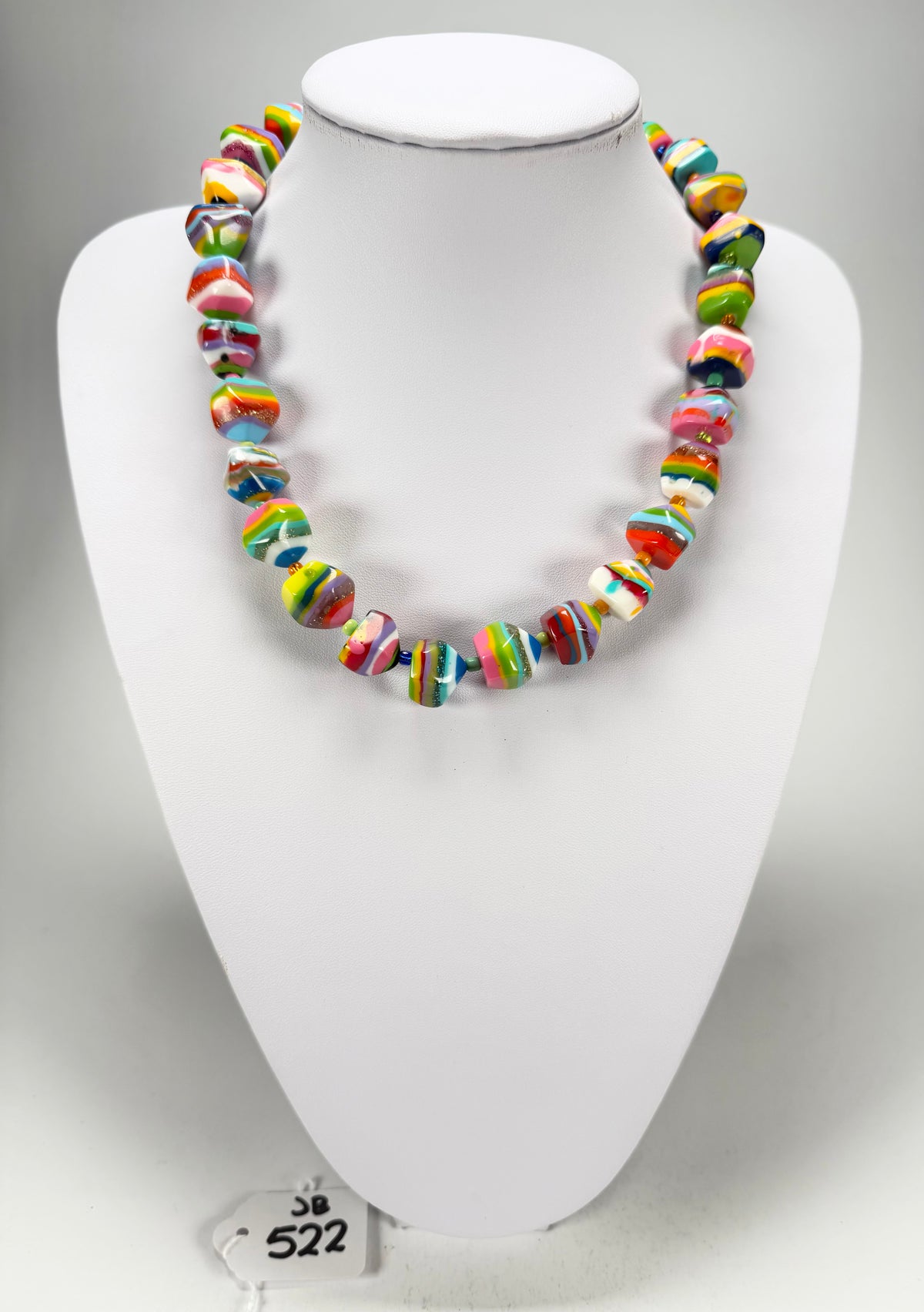 Jackie Brazil "Camille" Liquorice Stripes x Kandinsky Small Stones 55cm Necklace ( N0070 )