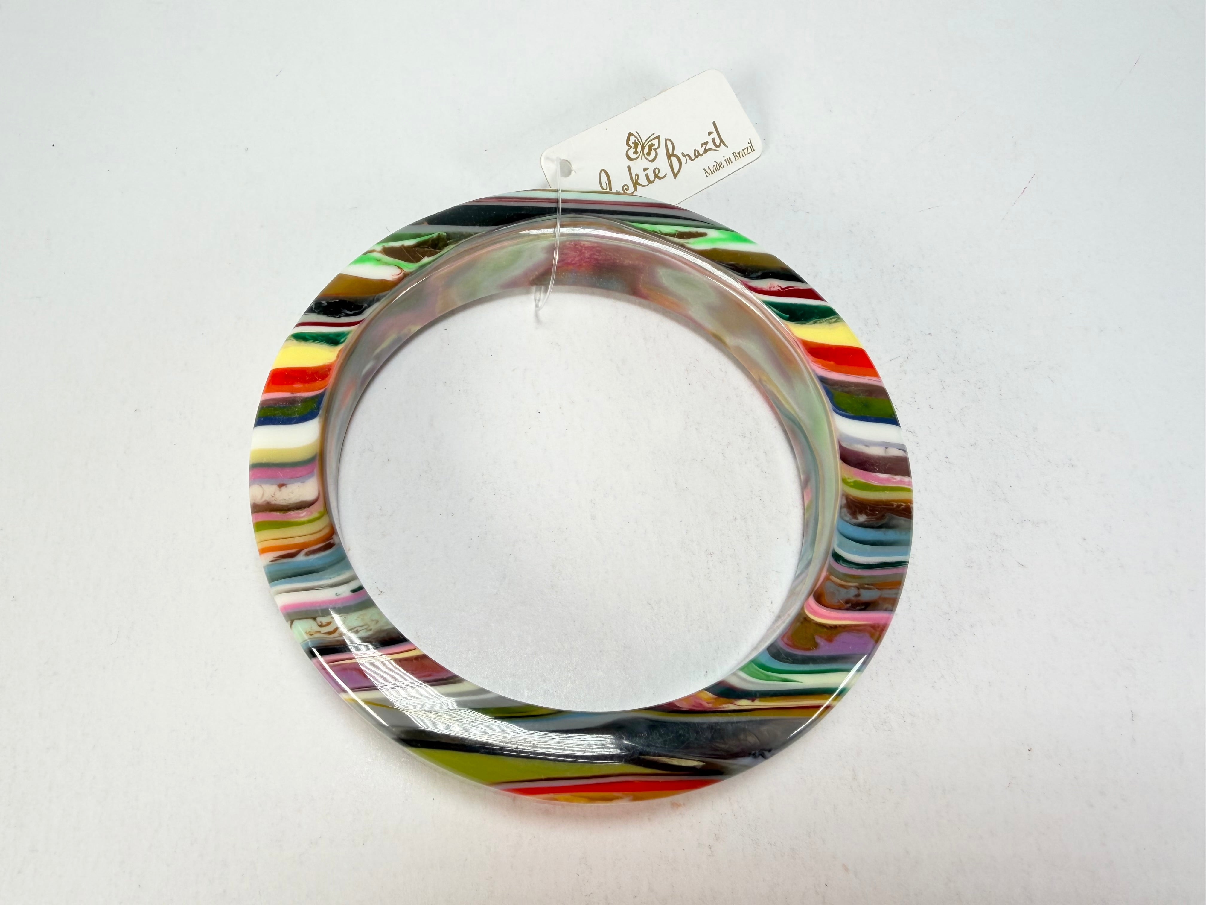 Jackie Brazil "Cat Eye" Liquorice Allsorts with Cat Eye Mix Colours 1.3cm Resin Bangle ( B1034 )