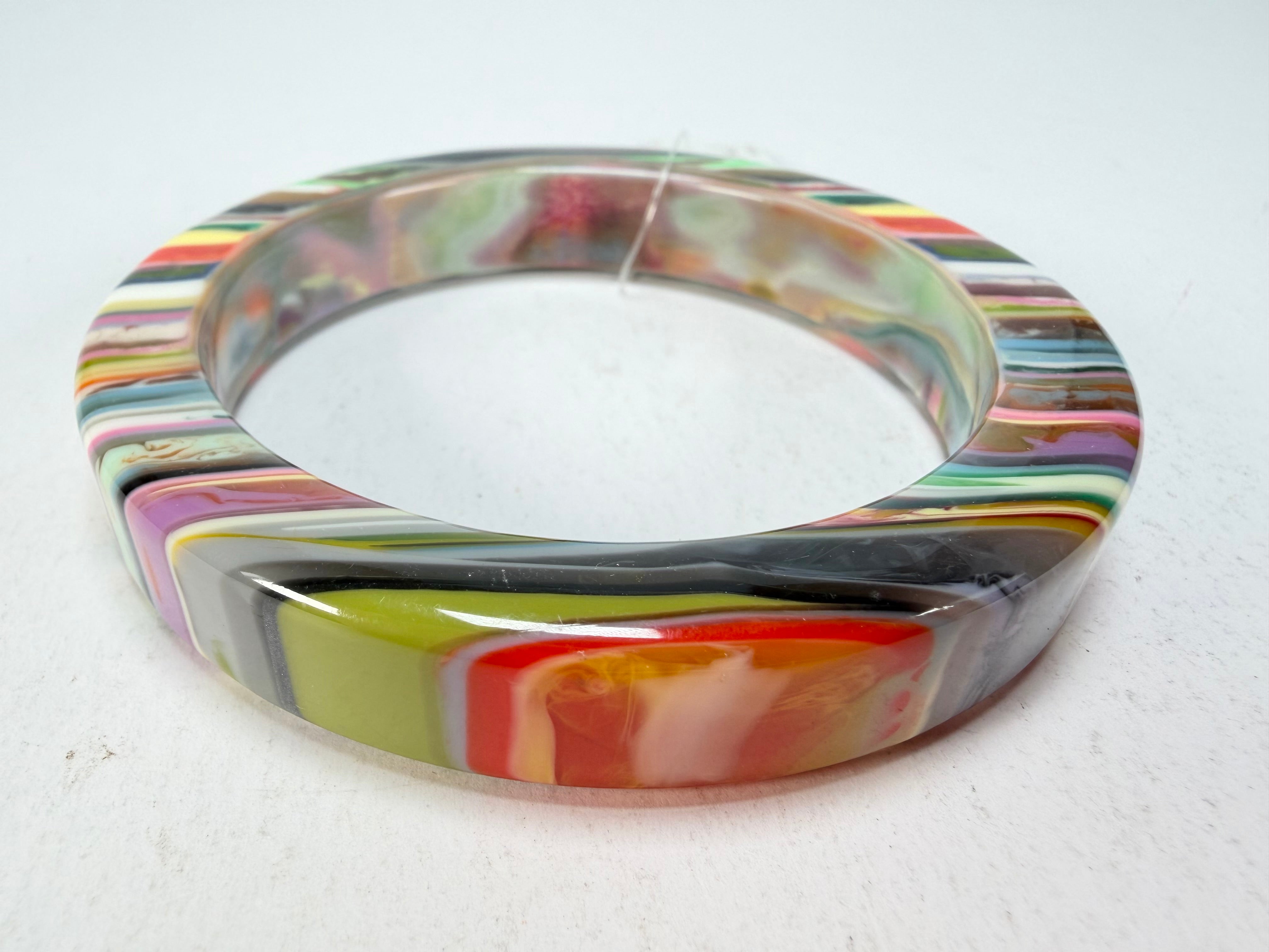 Jackie Brazil "Cat Eye" Liquorice Allsorts with Cat Eye Mix Colours 1.3cm Resin Bangle ( B1034 )