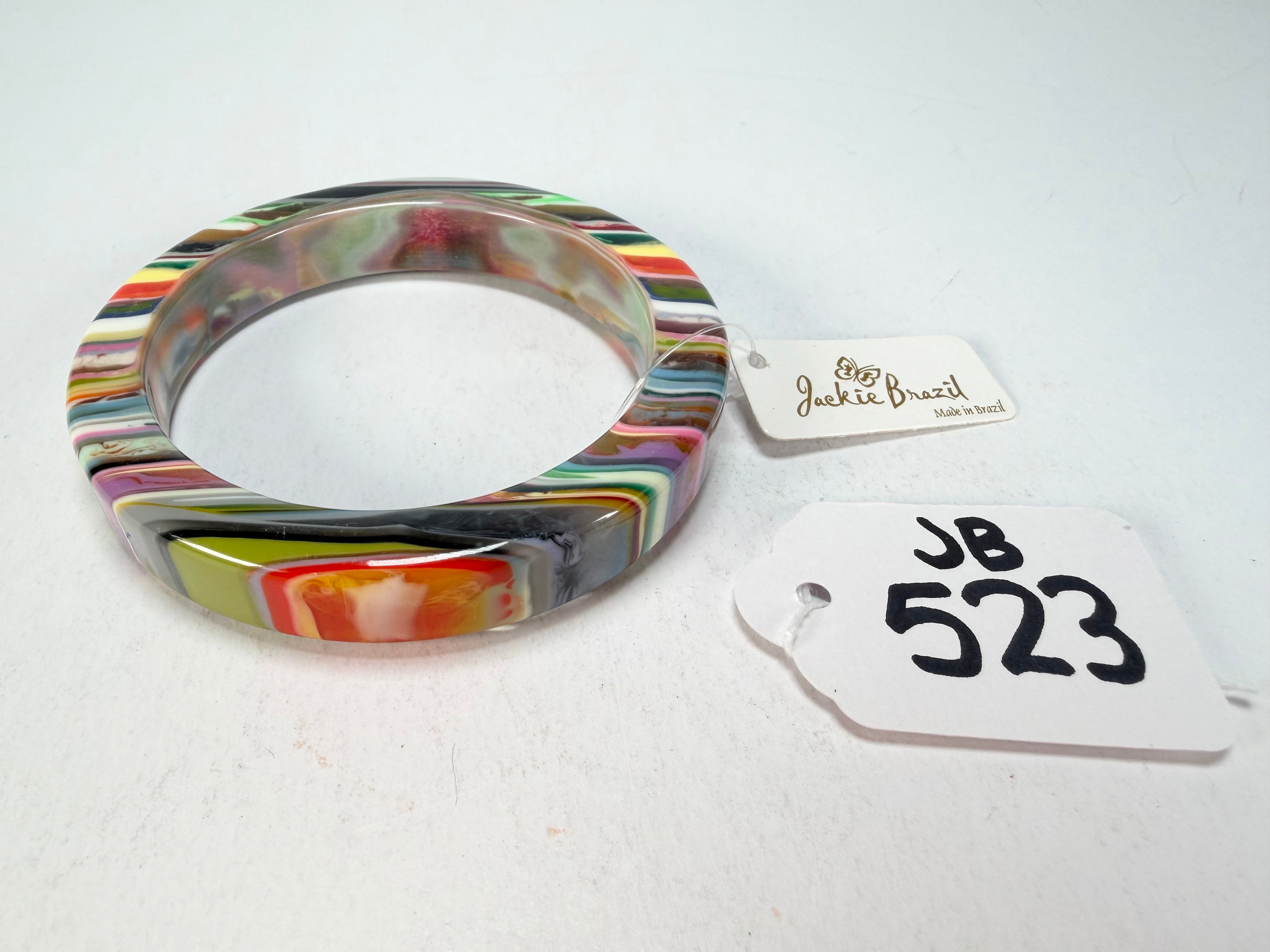Jackie Brazil "Cat Eye" Liquorice Allsorts with Cat Eye Mix Colours 1.3cm Resin Bangle ( B1034 )