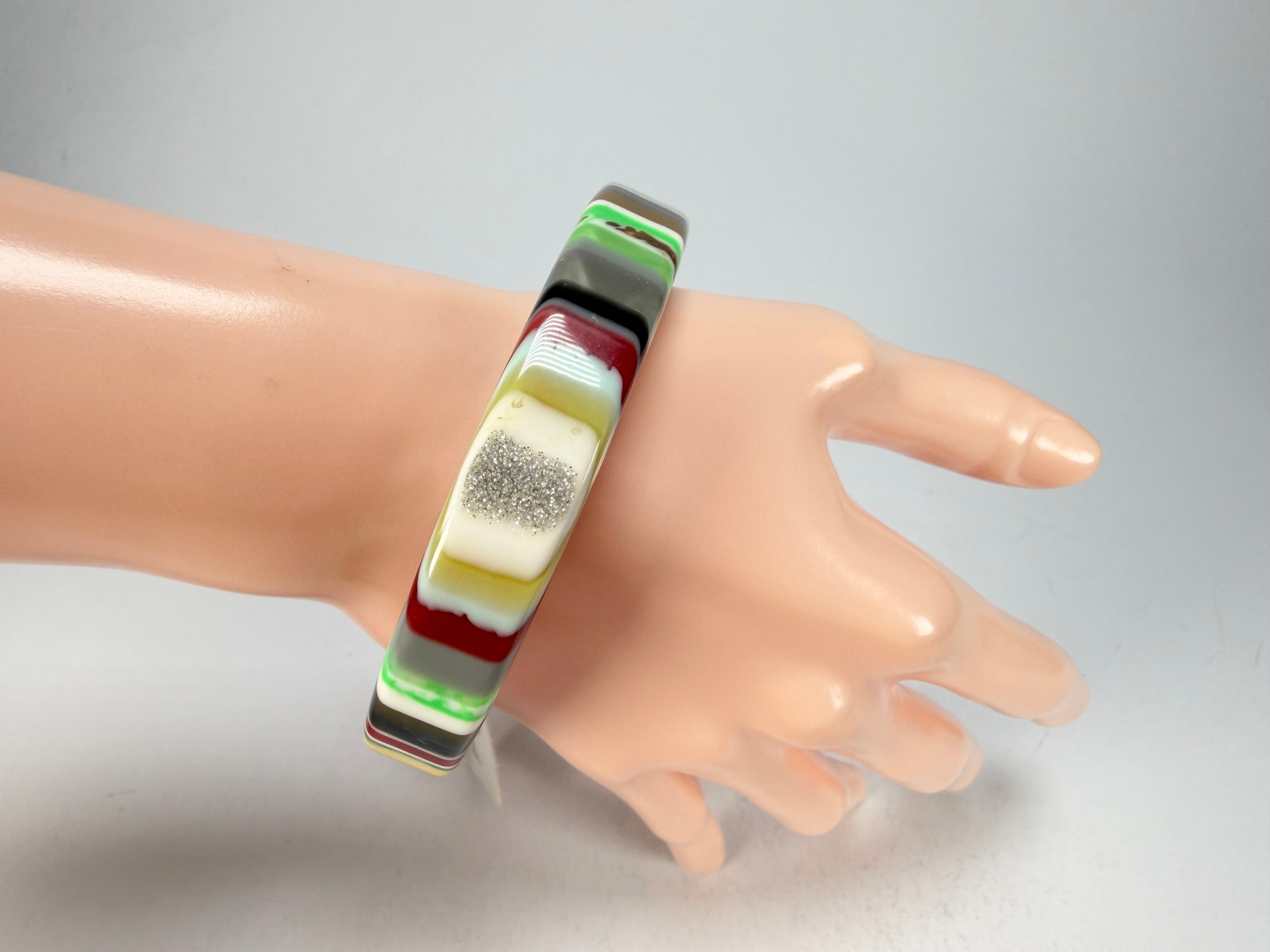 Jackie Brazil "Cat Eye" Liquorice Allsorts with Cat Eye Mix Colours 1.3cm Resin Bangle ( B1034 )