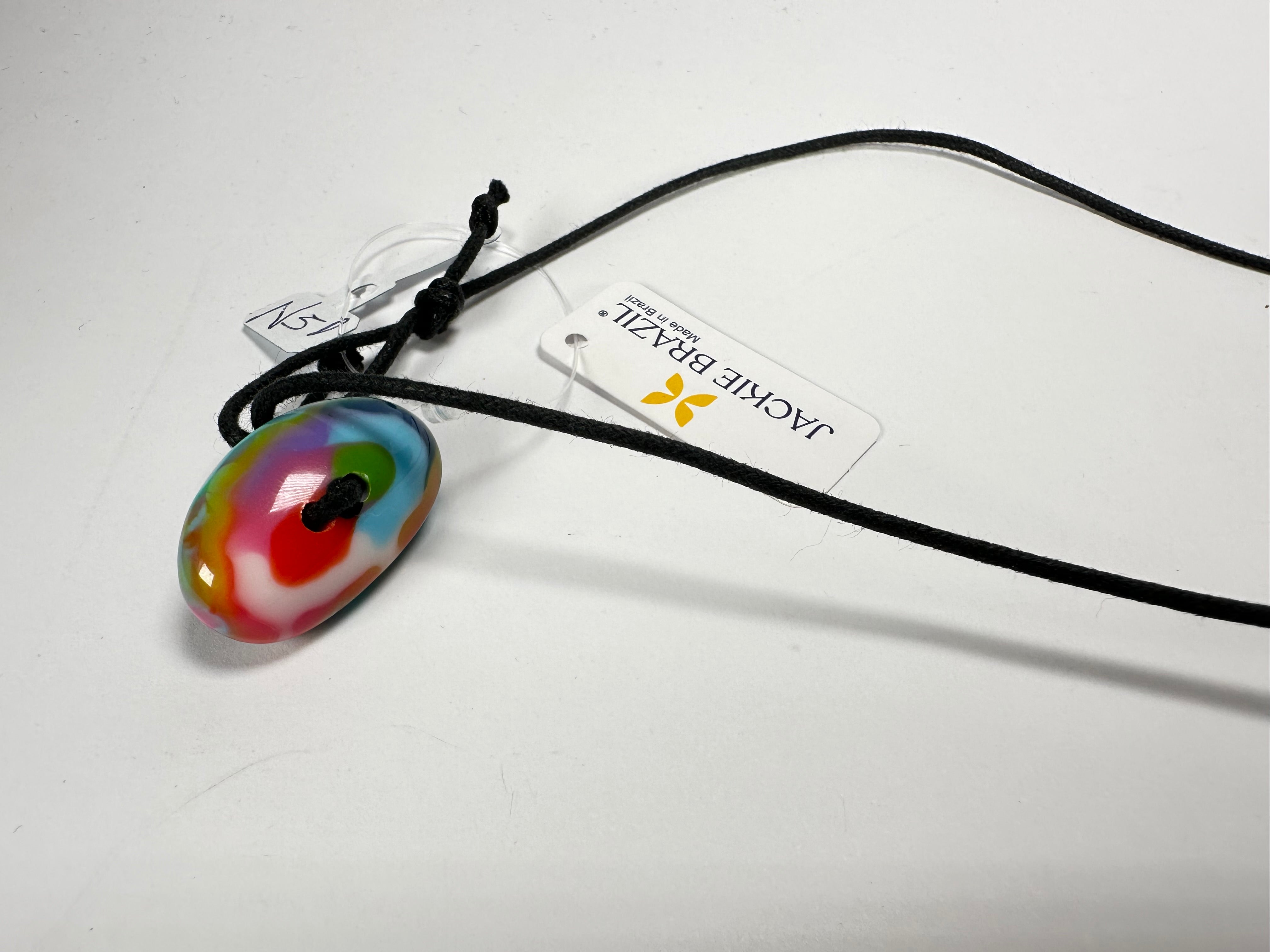 Jackie Brazil "Saturn" Kandinsky Disc & Ball On String Short 50cm Necklace ( N0051 )