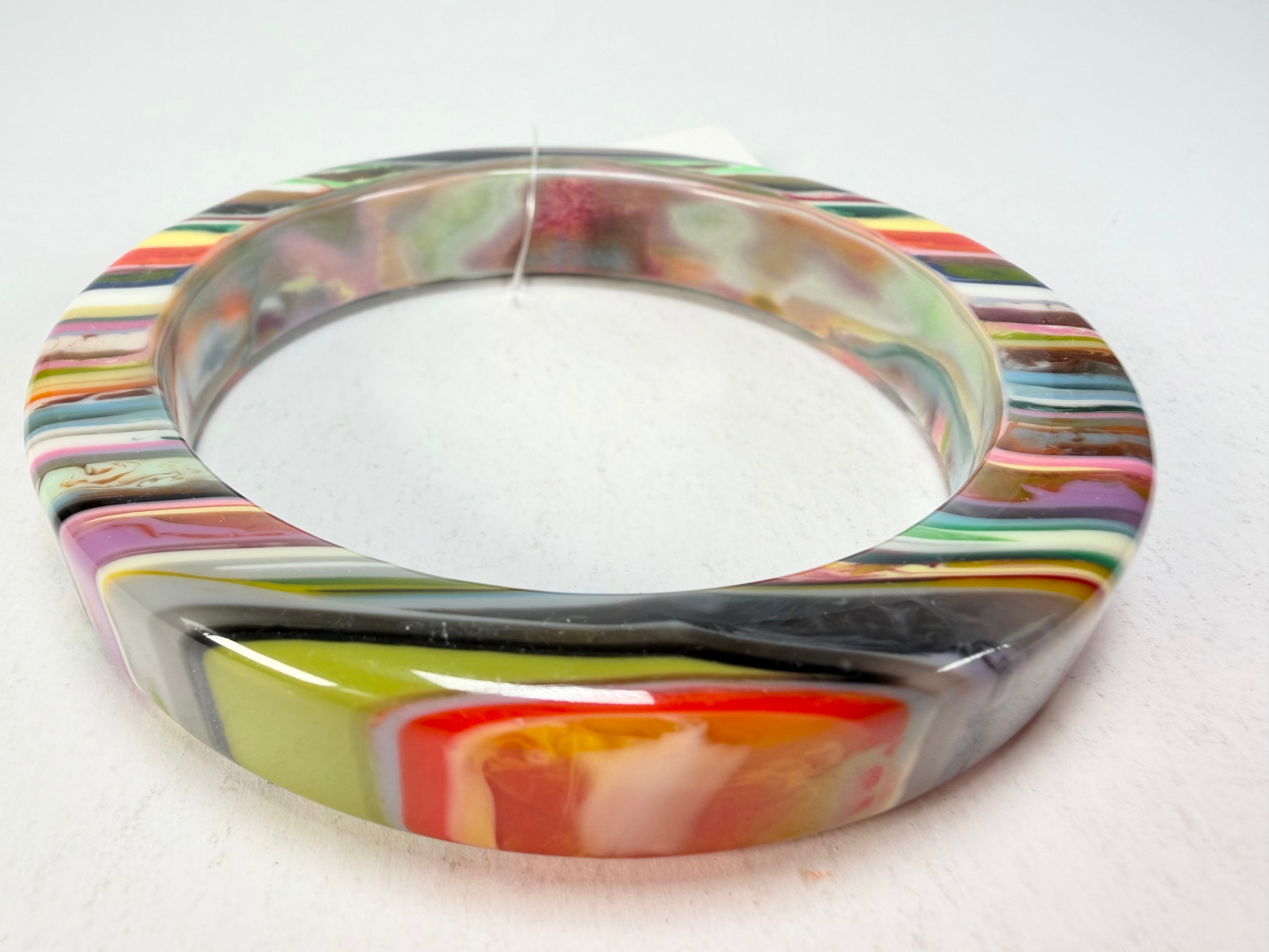 Jackie Brazil "Cat Eye" Liquorice Allsorts with Cat Eye Mix Colours 1.3cm Resin Bangle ( B1034 )