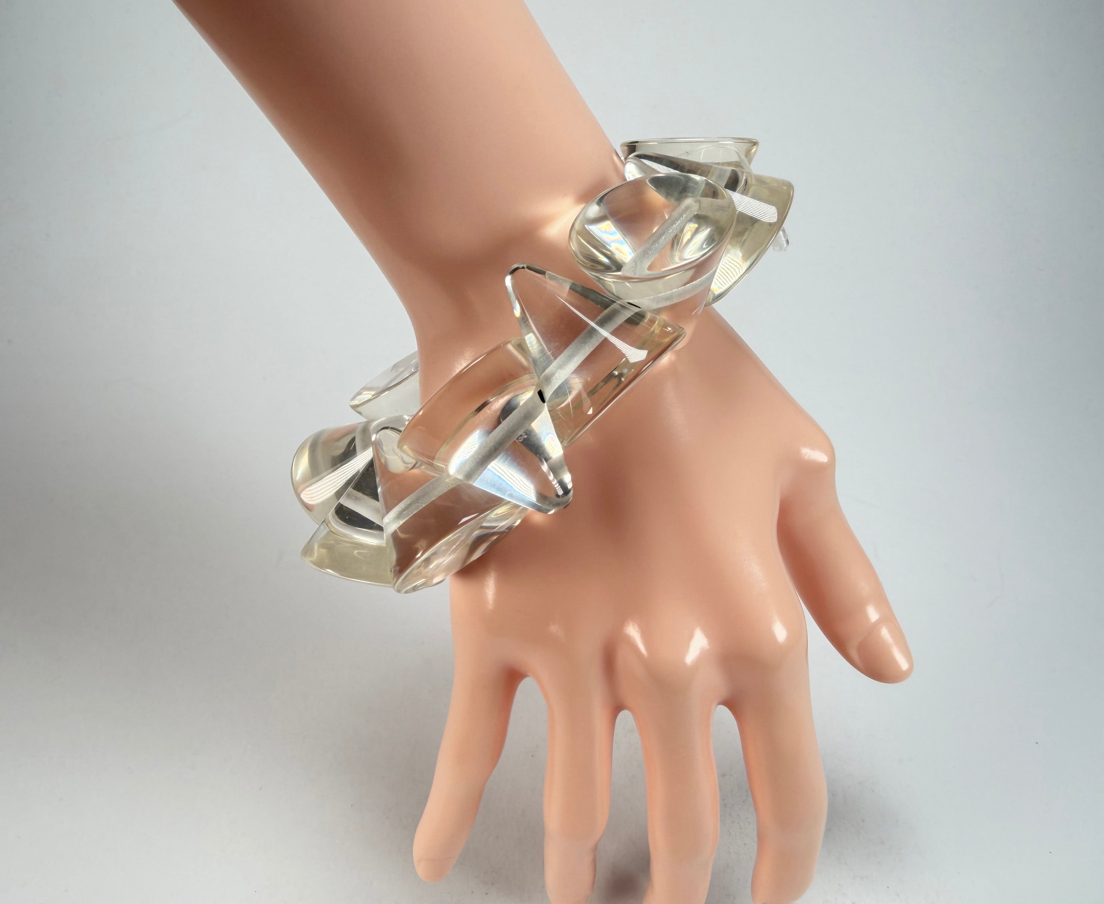 Jackie Brazil "KL" Crystal Transparent Large Cones Bracelet ( B2902 )