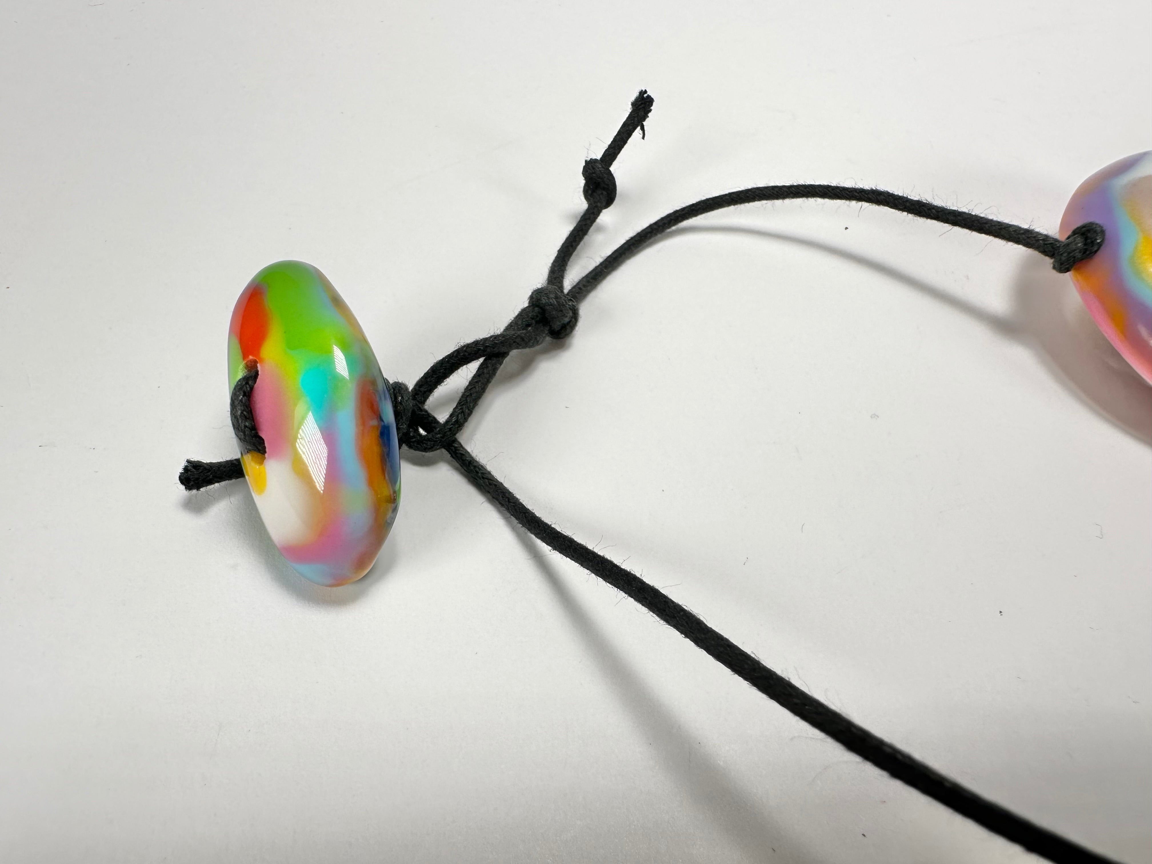 Jackie Brazil "Saturn" Kandinsky Disc & Ball On String Short 50cm Necklace ( N0051 )