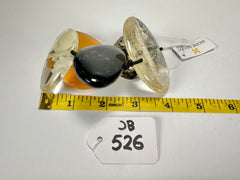 Jackie Brazil "Riverstones" Seasons Mix Stone Large Flat Stones On Elastic Bracelet ( B3716 )