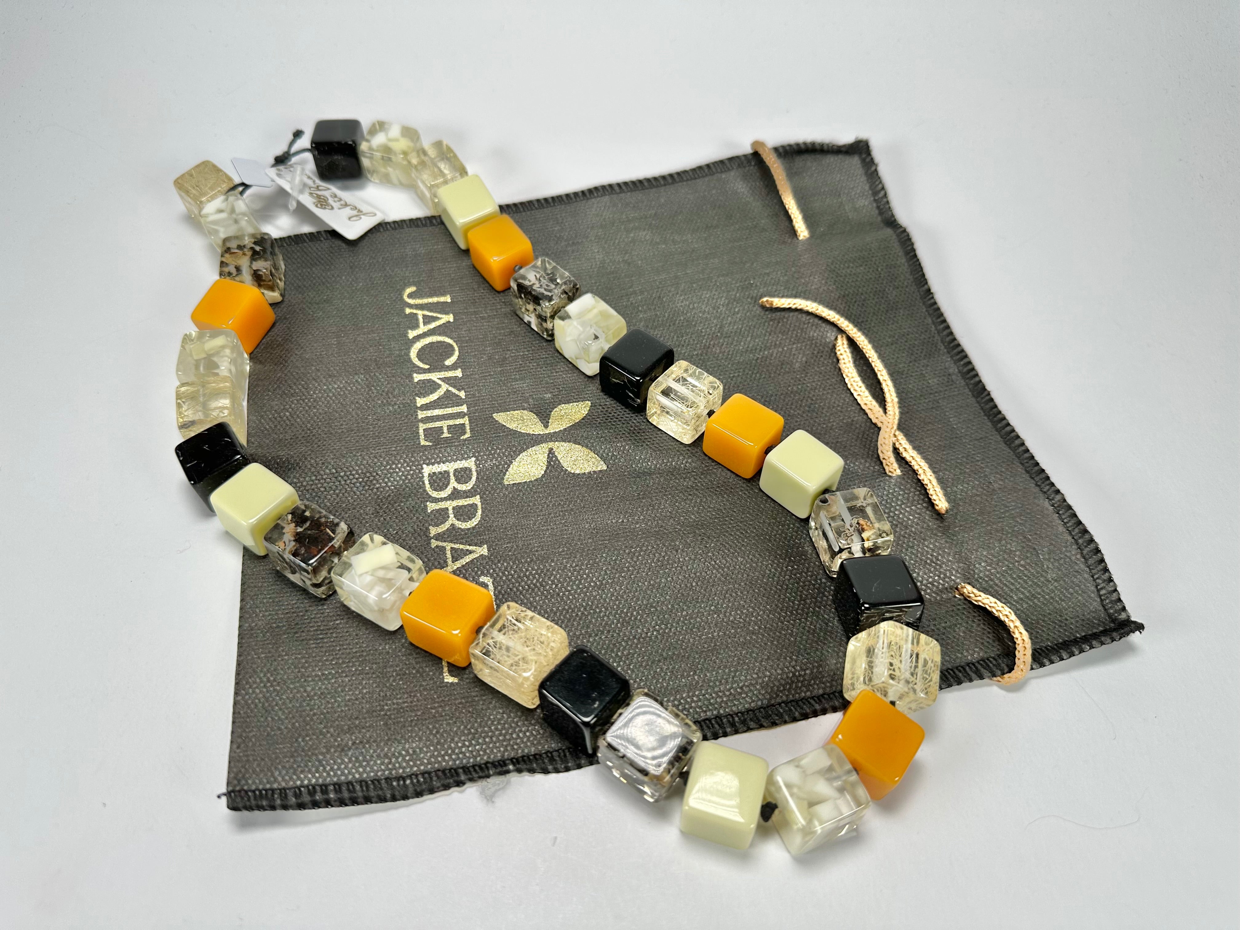 Jackie Brazil "POP" Seasons Mix Liquorice Small Cubes 65cm Necklace ( N0046 )