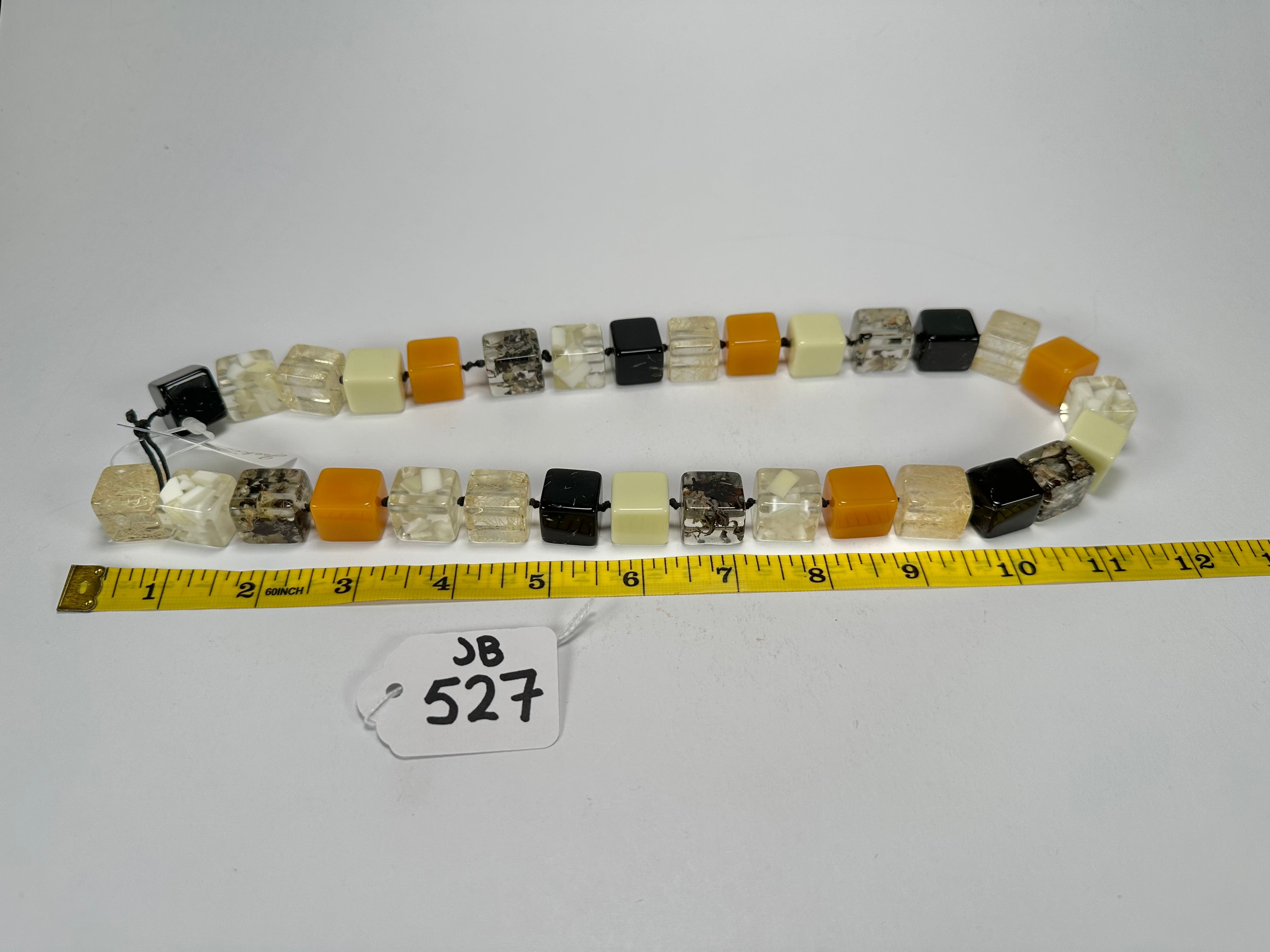 Jackie Brazil "POP" Seasons Mix Liquorice Small Cubes 65cm Necklace ( N0046 )