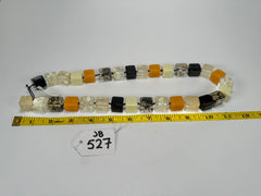 Jackie Brazil "POP" Seasons Mix Liquorice Small Cubes 65cm Necklace ( N0046 )