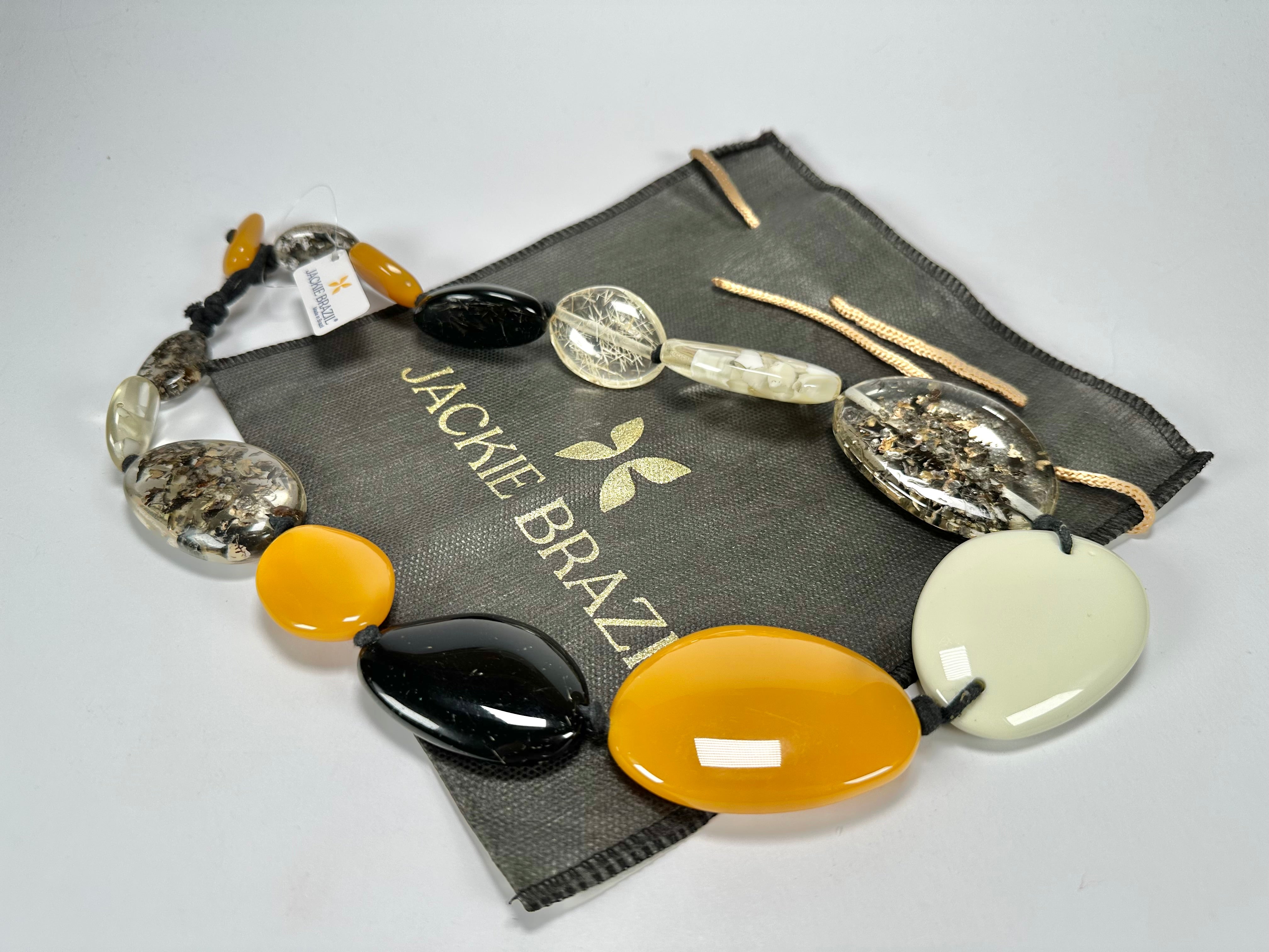 Jackie Brazil "Seasons Mix" Long Flat Riverstones 65cm Necklace ( N3700 )