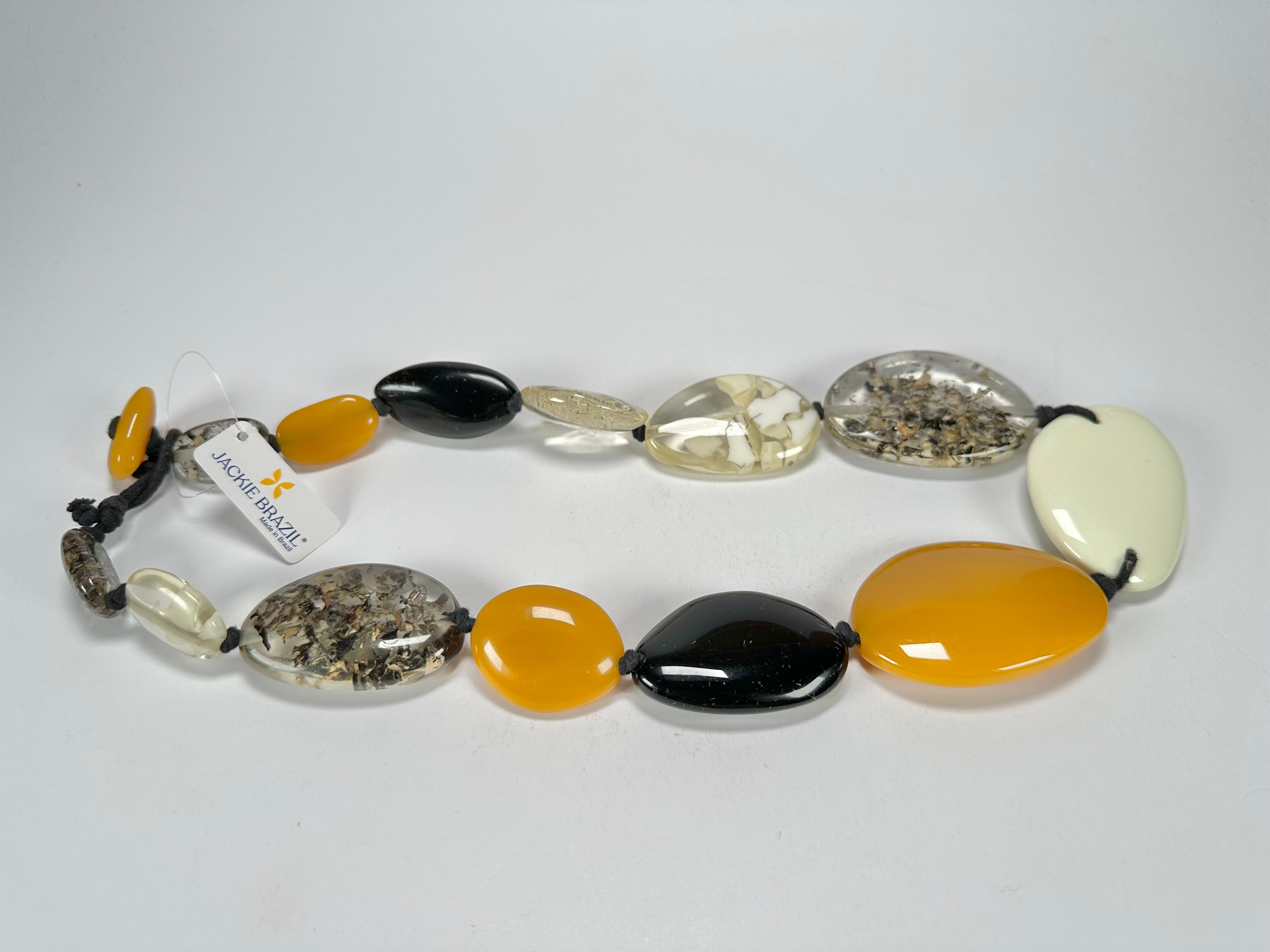 Jackie Brazil "Seasons Mix" Long Flat Riverstones 65cm Necklace ( N3700 )
