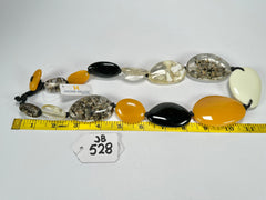 Jackie Brazil "Seasons Mix" Long Flat Riverstones 65cm Necklace ( N3700 )