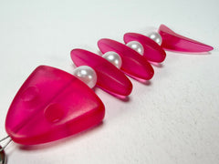 Jackie Brazil "Skeleton Fish" Dark Pink Resin Keyring ( K0178 )