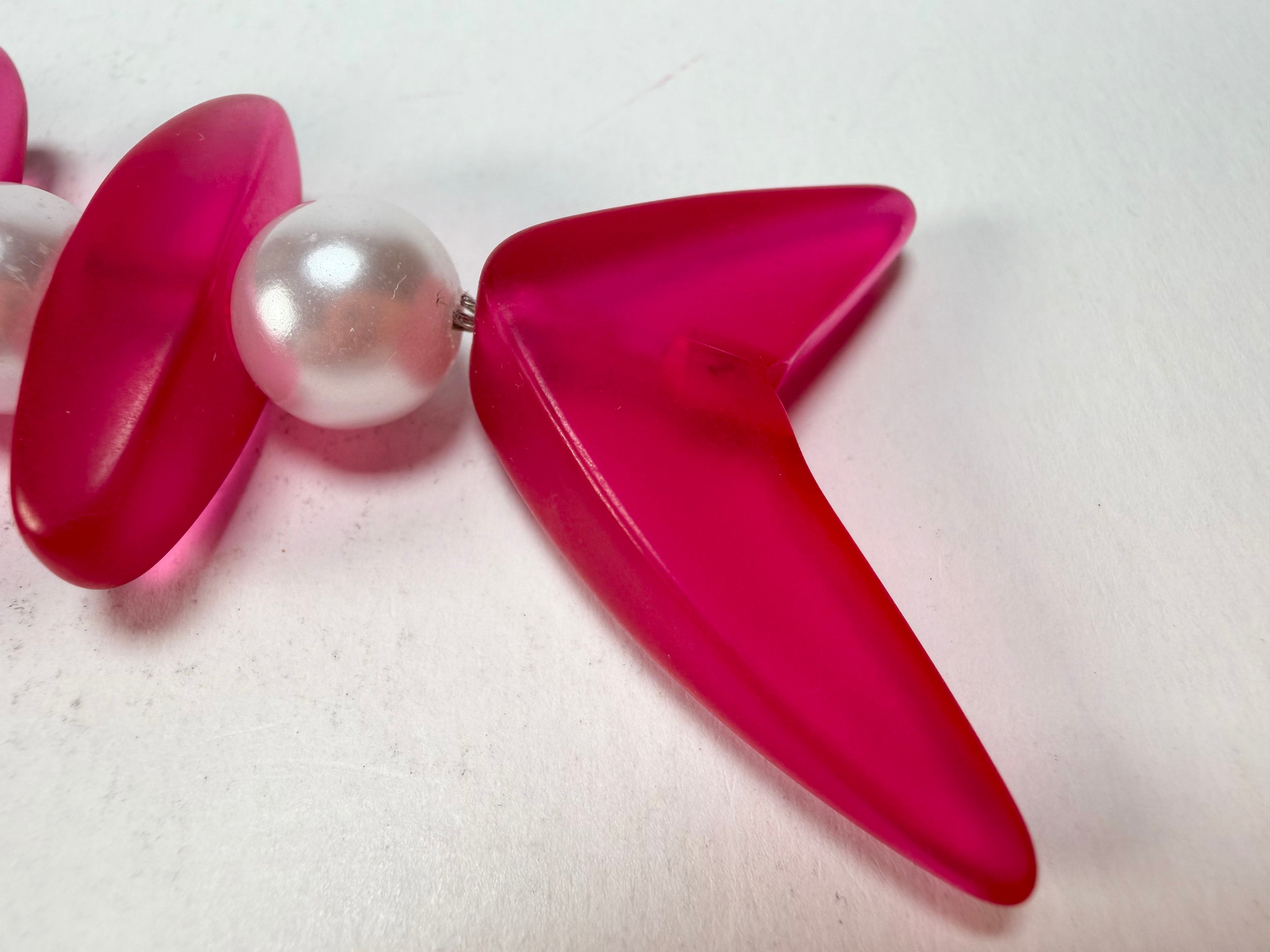 Jackie Brazil "Skeleton Fish" Dark Pink Resin Keyring ( K0178 )
