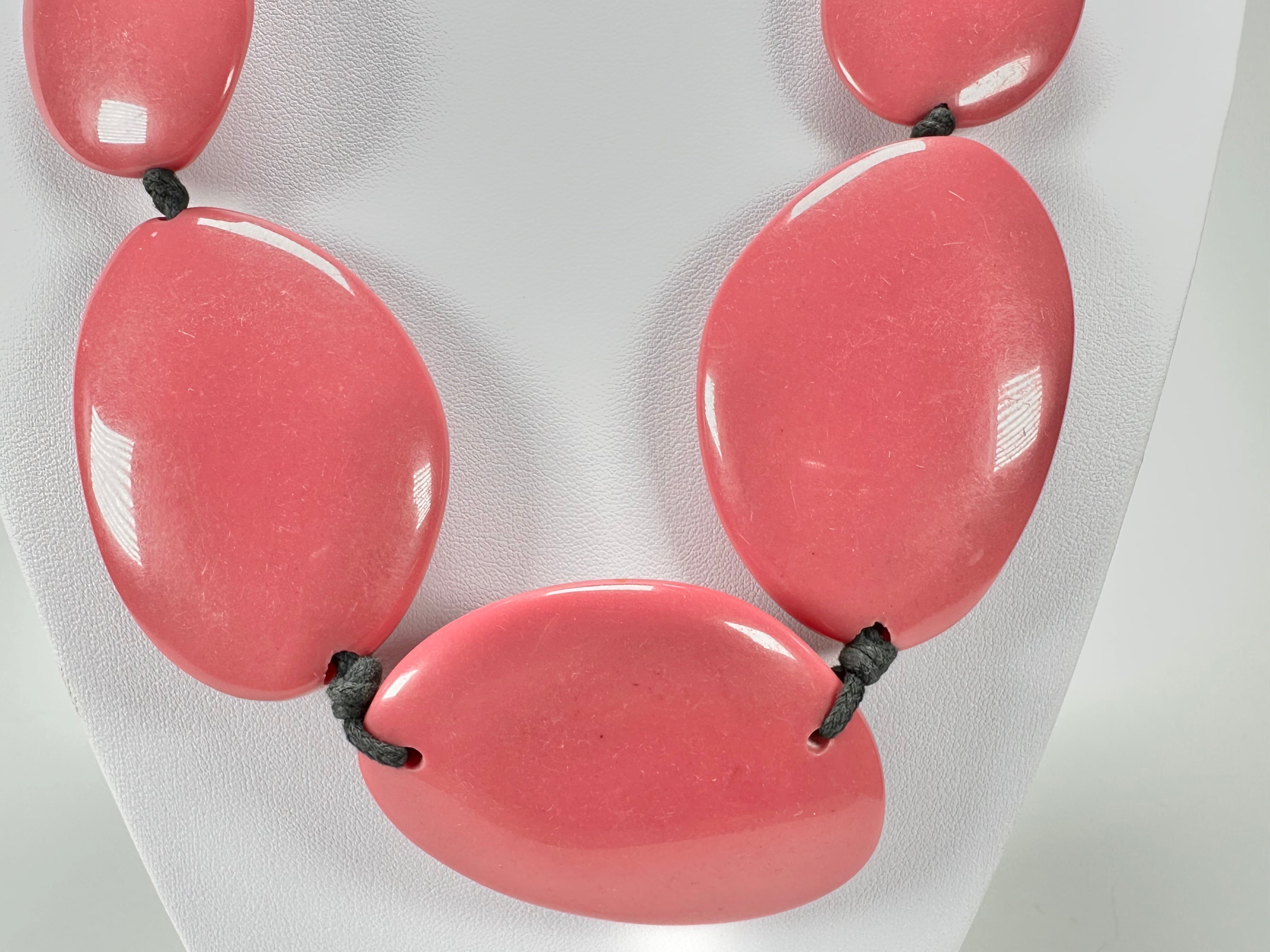 Jackie Brazil "Pink Gloss" Long Flat Riverstones 65cm Necklace ( N3700 )