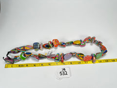 Jackie Brazil "Diamonds" Kandinsky Flintstone Bone 80cm Necklace ( N0080 )