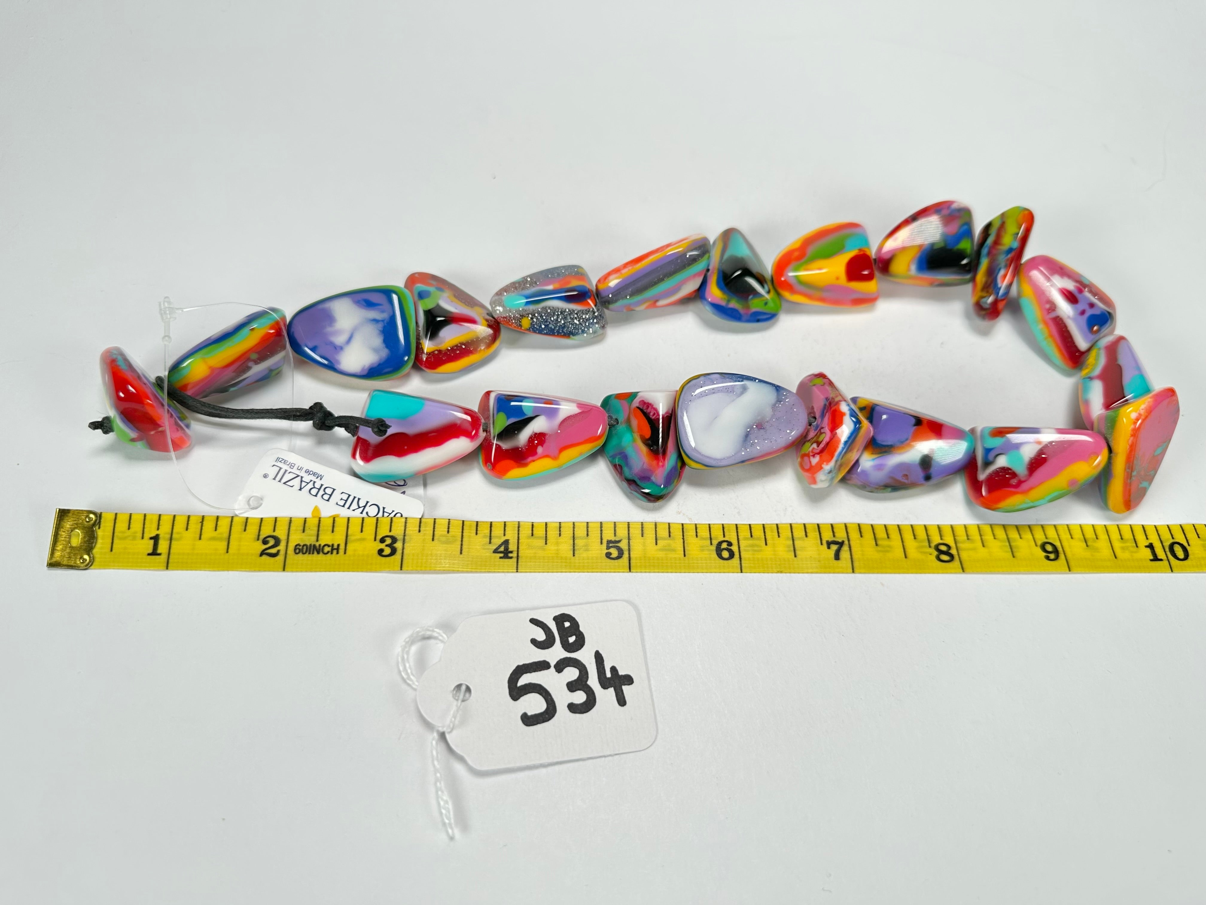 Jackie Brazil "Diamonds" Kandinsky Flintstone Bone 55cm Necklace ( N0061 )
