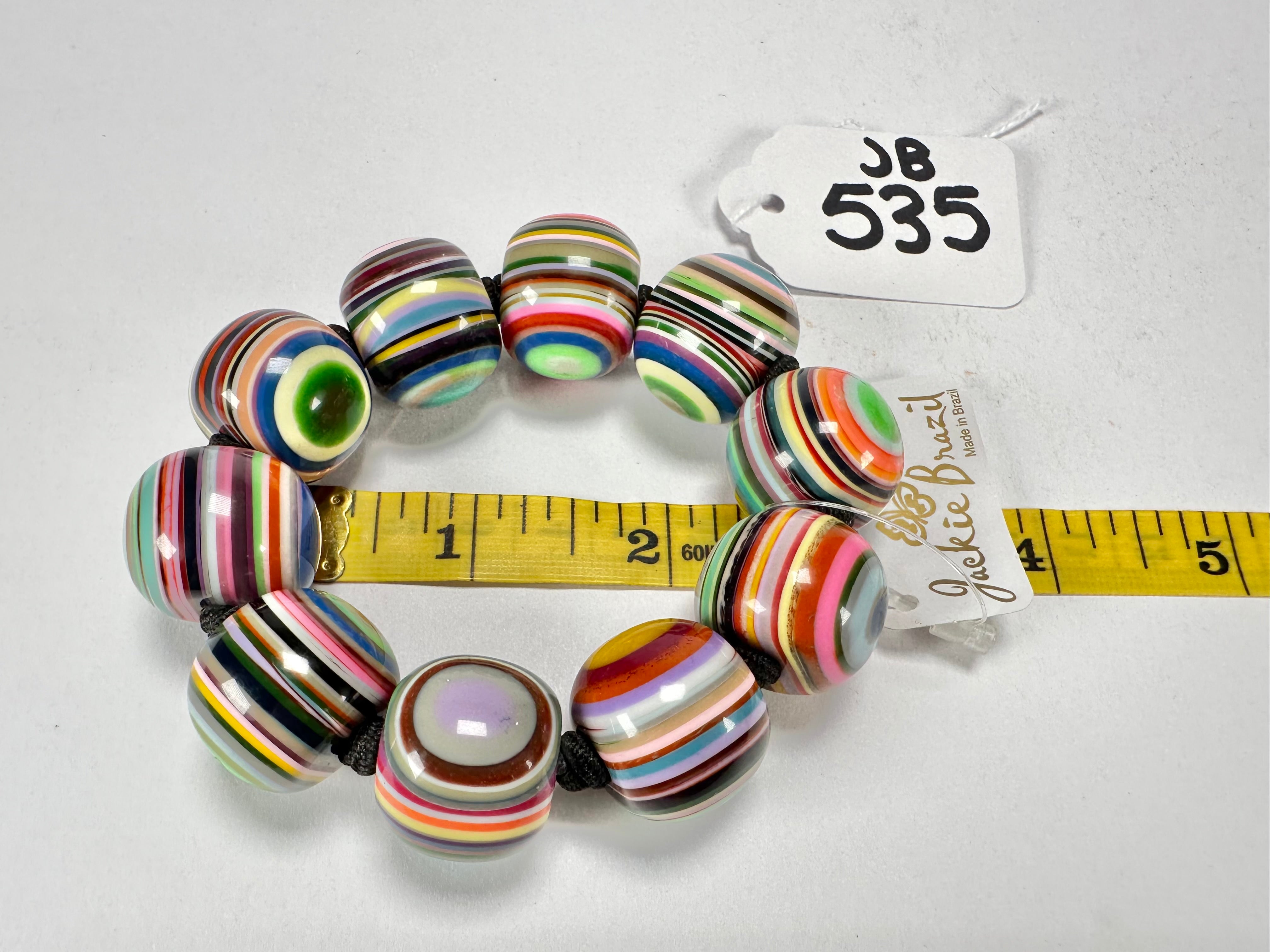 Jackie Brazil "Cat Eyes" Liquorice Allsorts Balls Mix Colours Resin Bracelet ( B0885 )