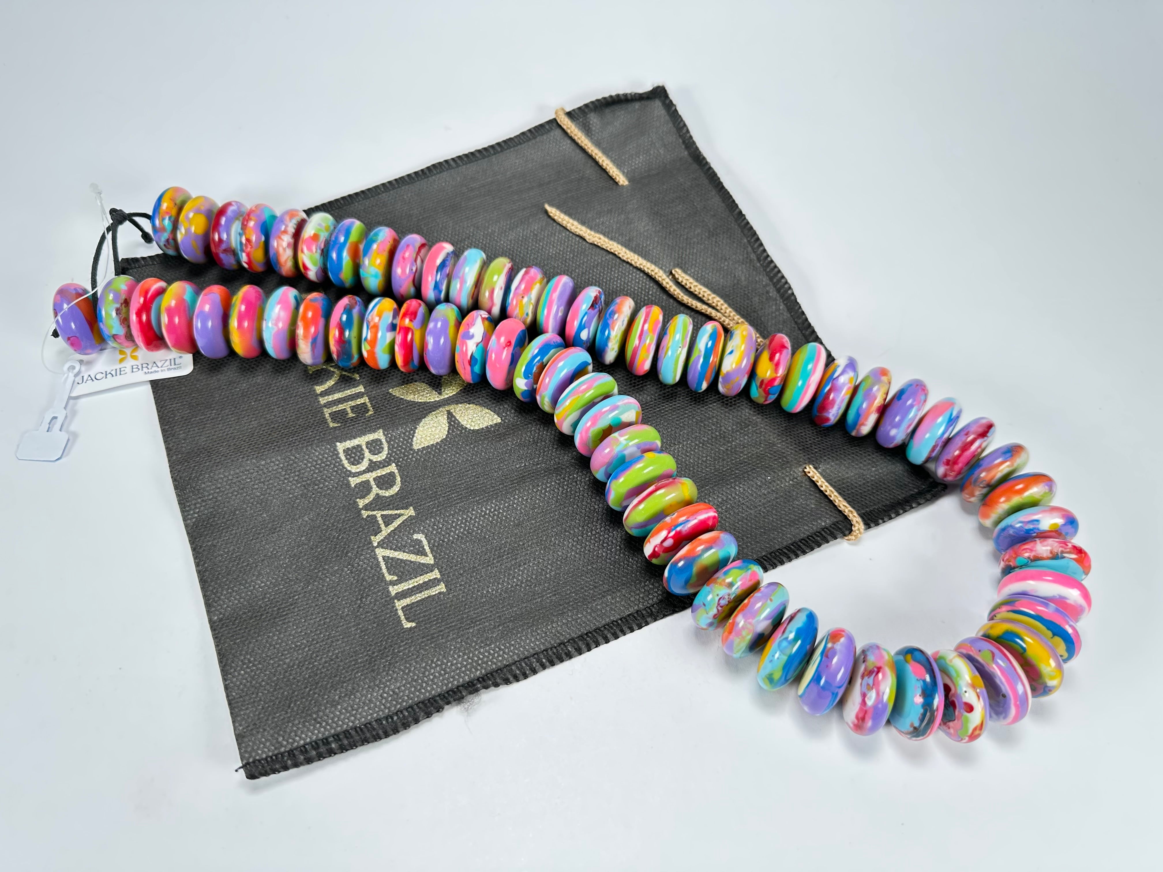 Jackie Brazil "Ana" Kandinsky Resin Wheels 70cm Necklace ( N0044 )