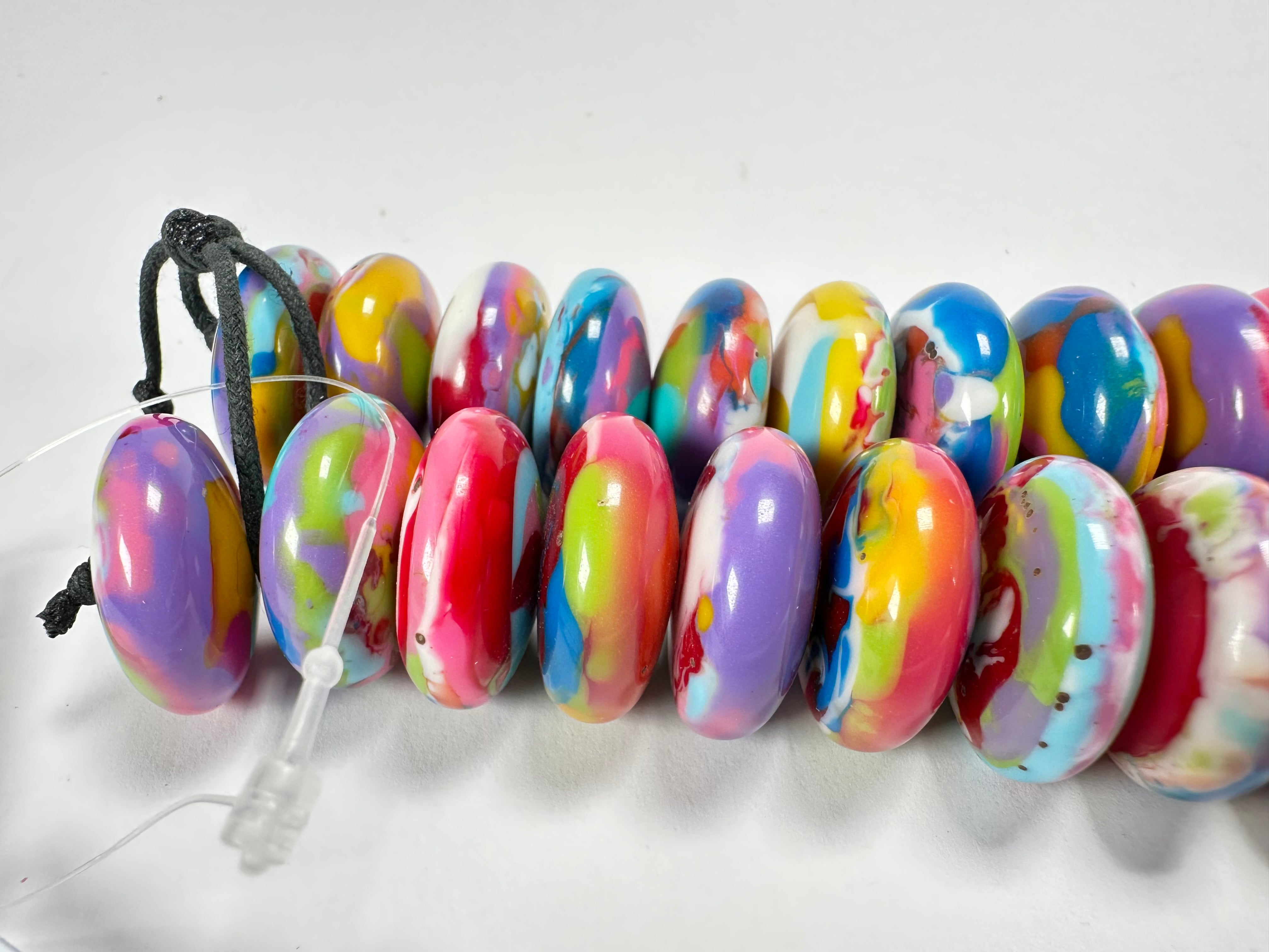 Jackie Brazil "Ana" Kandinsky Resin Wheels 70cm Necklace ( N0044 )