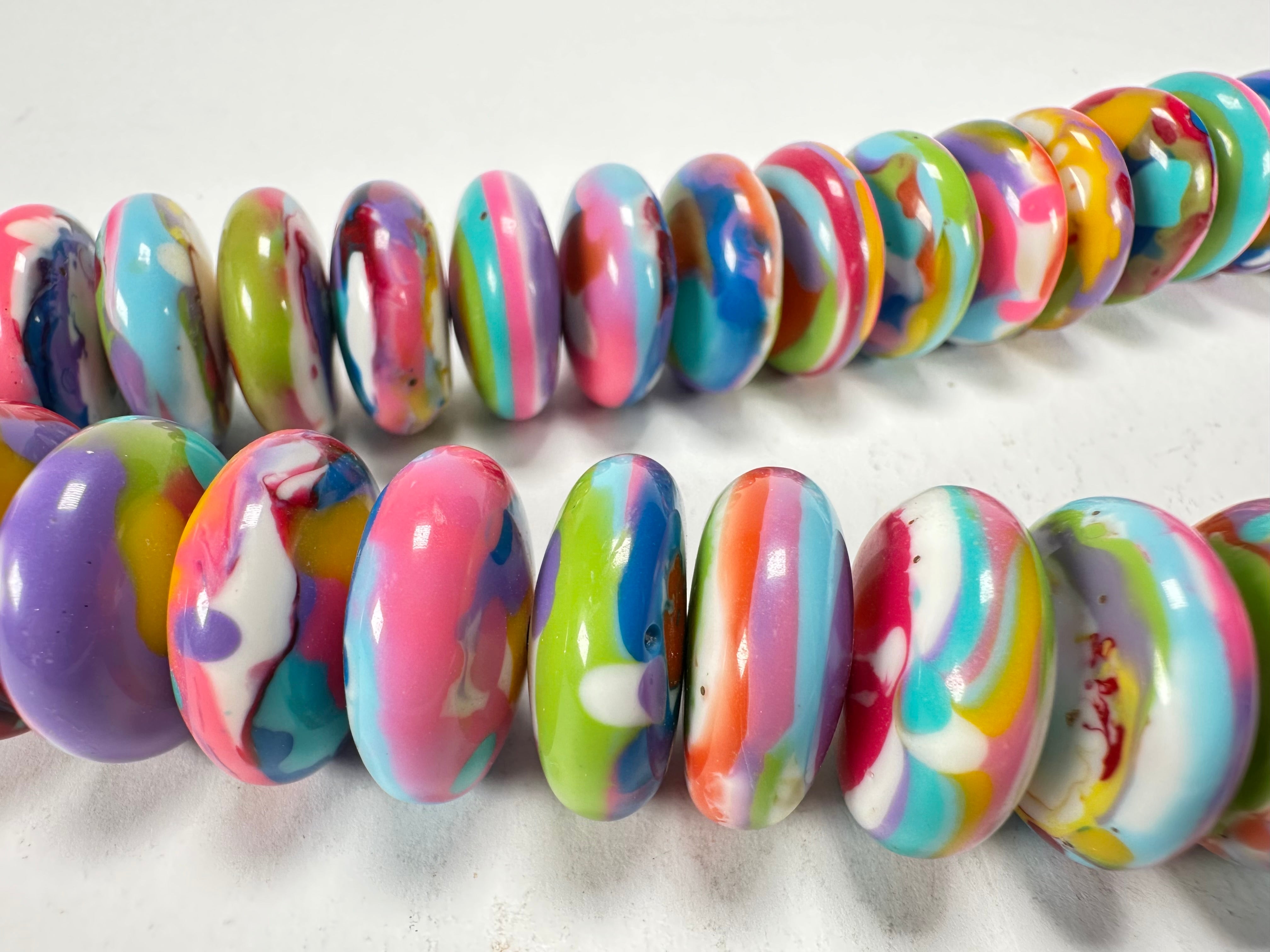 Jackie Brazil "Ana" Kandinsky Resin Wheels 70cm Necklace ( N0044 )