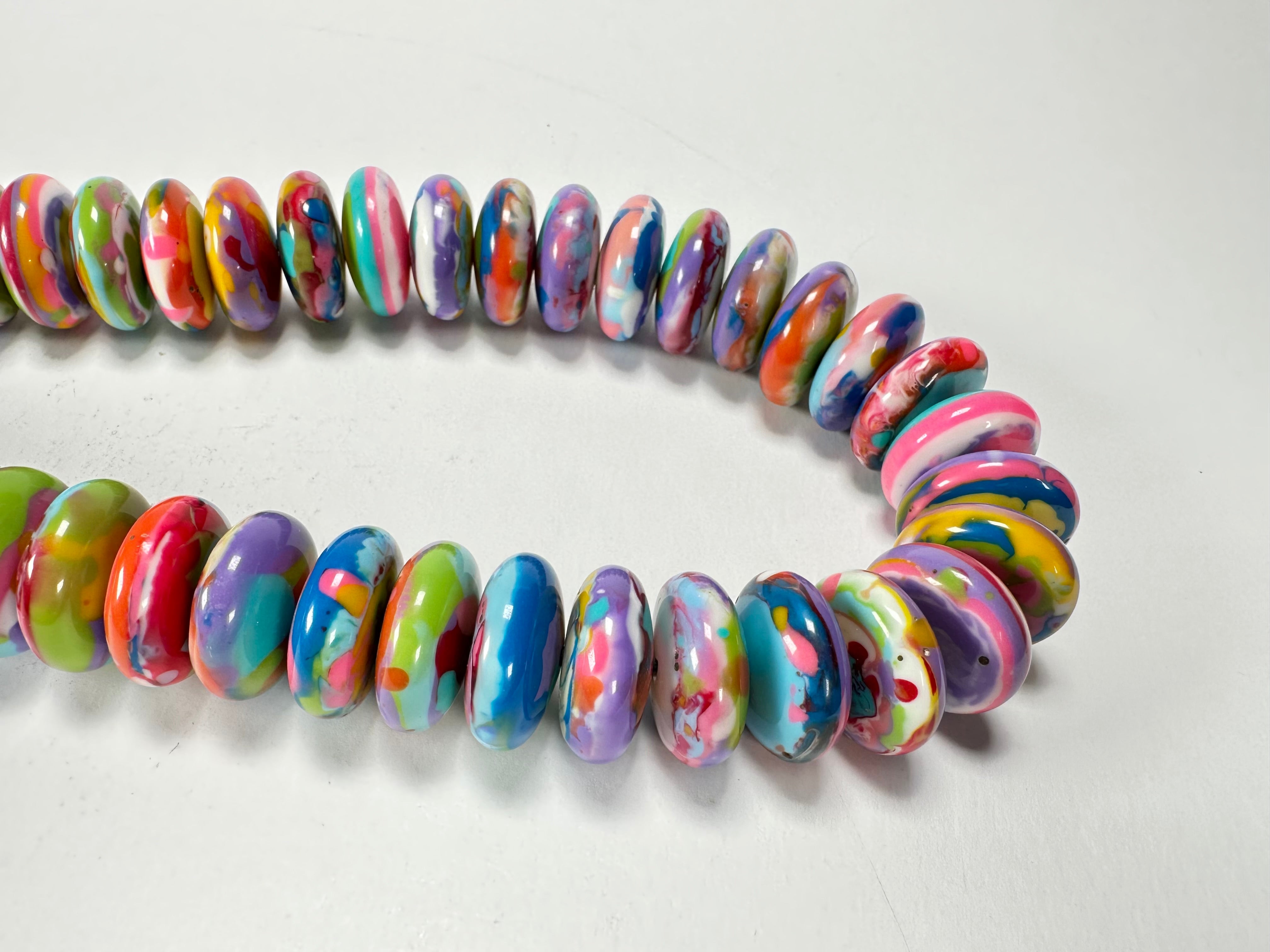 Jackie Brazil "Ana" Kandinsky Resin Wheels 70cm Necklace ( N0044 )