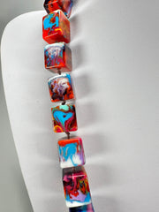 Jackie Brazil "POP" Kandinsky Liquorice Small Cubes 65cm Necklace ( N0046 )