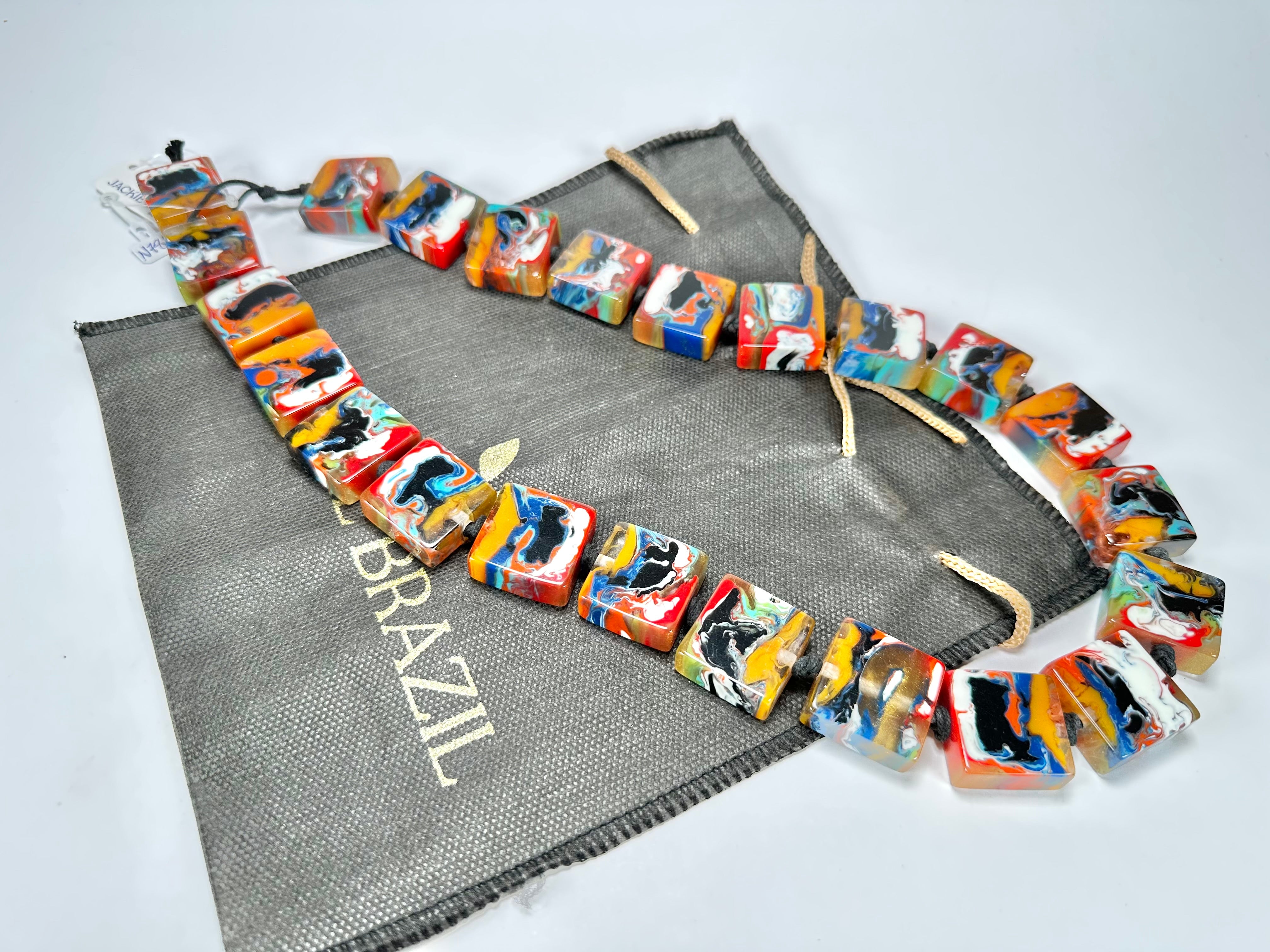Jackie Brazil "Gala" Kandinksy Half Rectangles 65cm Necklace ( N0789 )