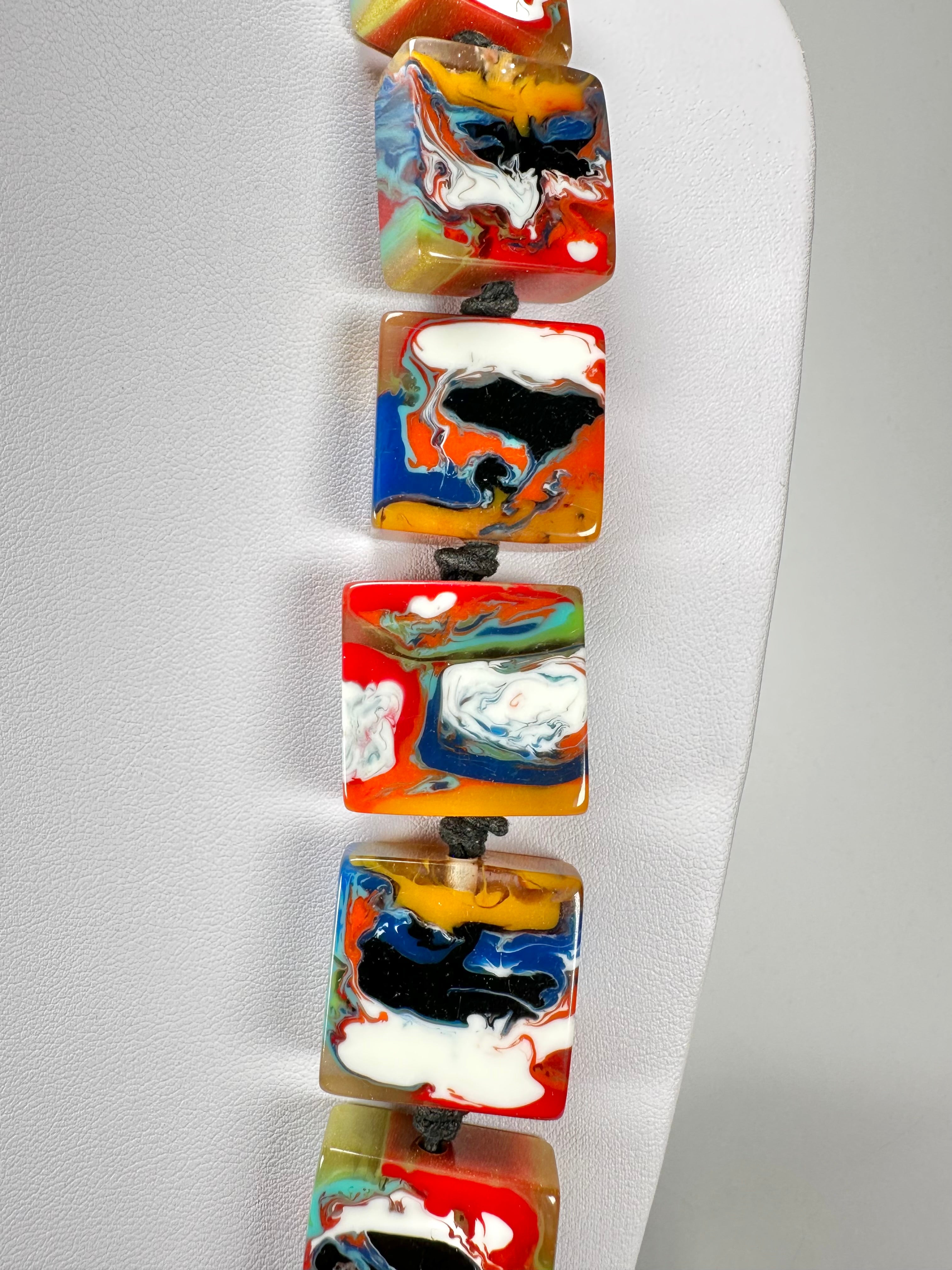 Jackie Brazil "Gala" Kandinksy Half Rectangles 65cm Necklace ( N0789 )