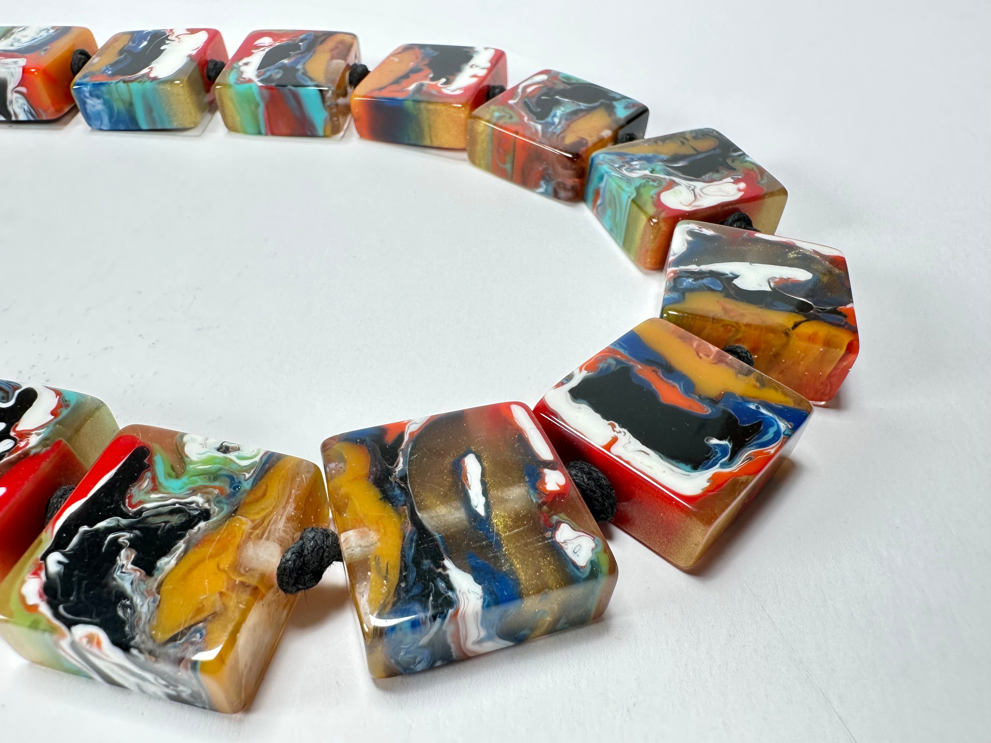 Jackie Brazil "Gala" Kandinksy Half Rectangles 65cm Necklace ( N0789 )