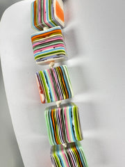 Jackie Brazil "Gala" Liquorice Spring Mix Half Rectangles 65cm Necklace ( N0789 )