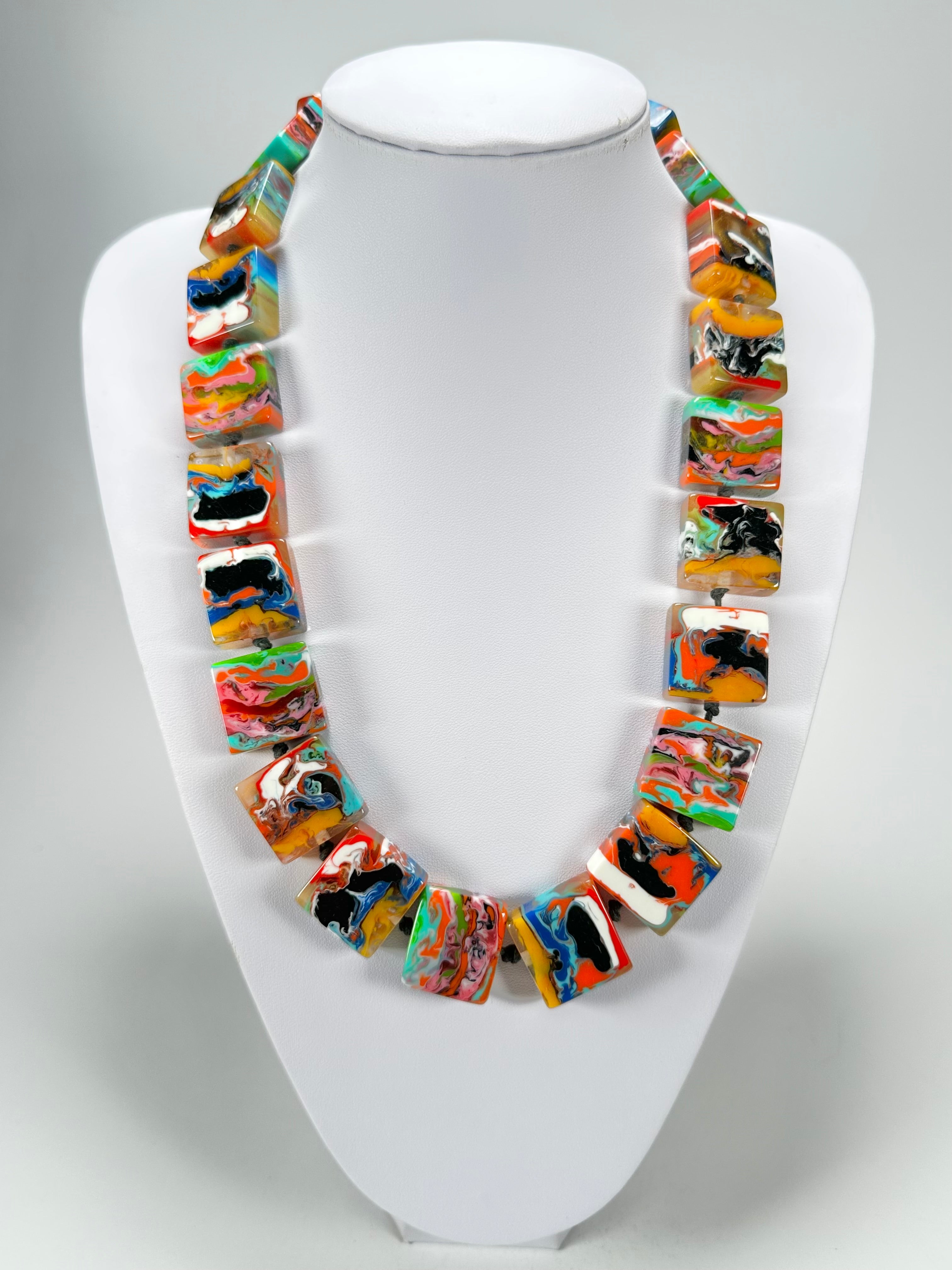 Jackie Brazil "Gala" Kandinksy Half Rectangles 65cm Necklace ( N0789 )