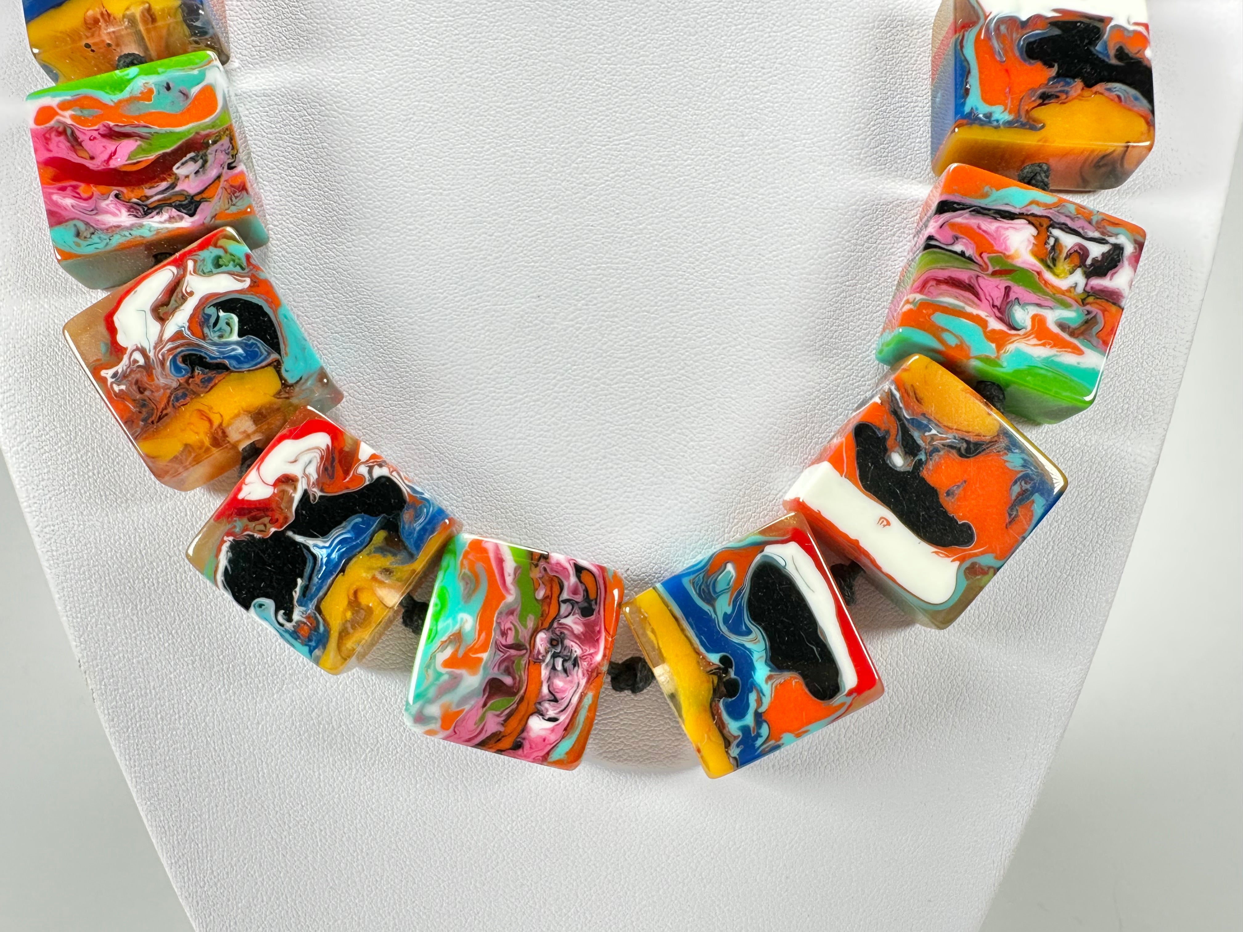 Jackie Brazil "Gala" Kandinksy Half Rectangles 65cm Necklace ( N0789 )