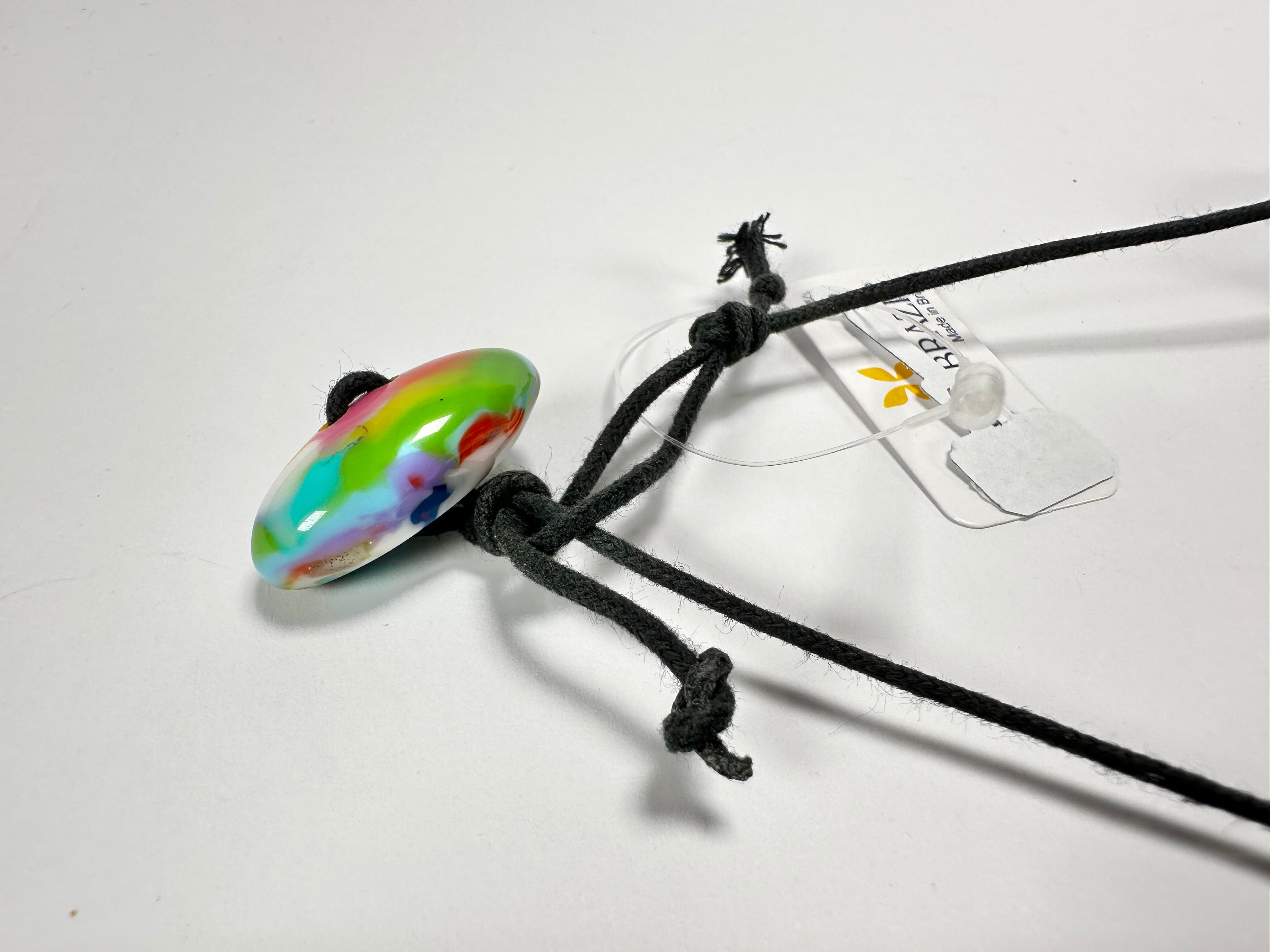 Jackie Brazil "Saturn" Kandinsky Disc & Ball On String Short 50cm Necklace ( N0051 )