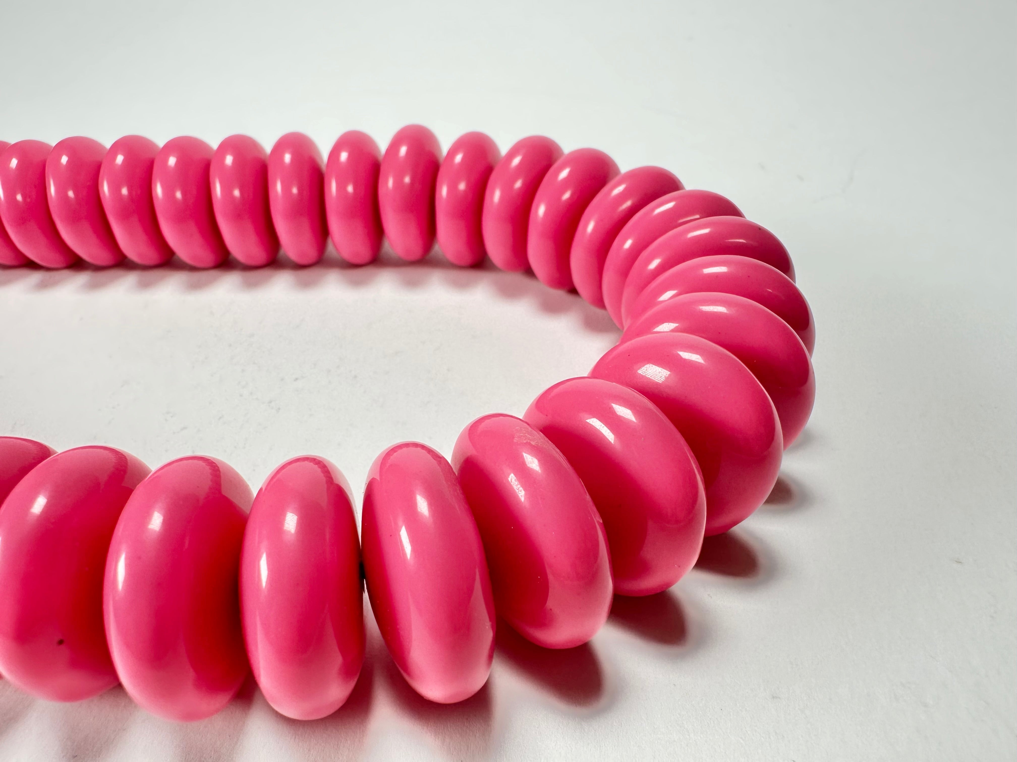Jackie Brazil "Ana" Pink Resin Wheels 50cm Necklace ( N0042 )