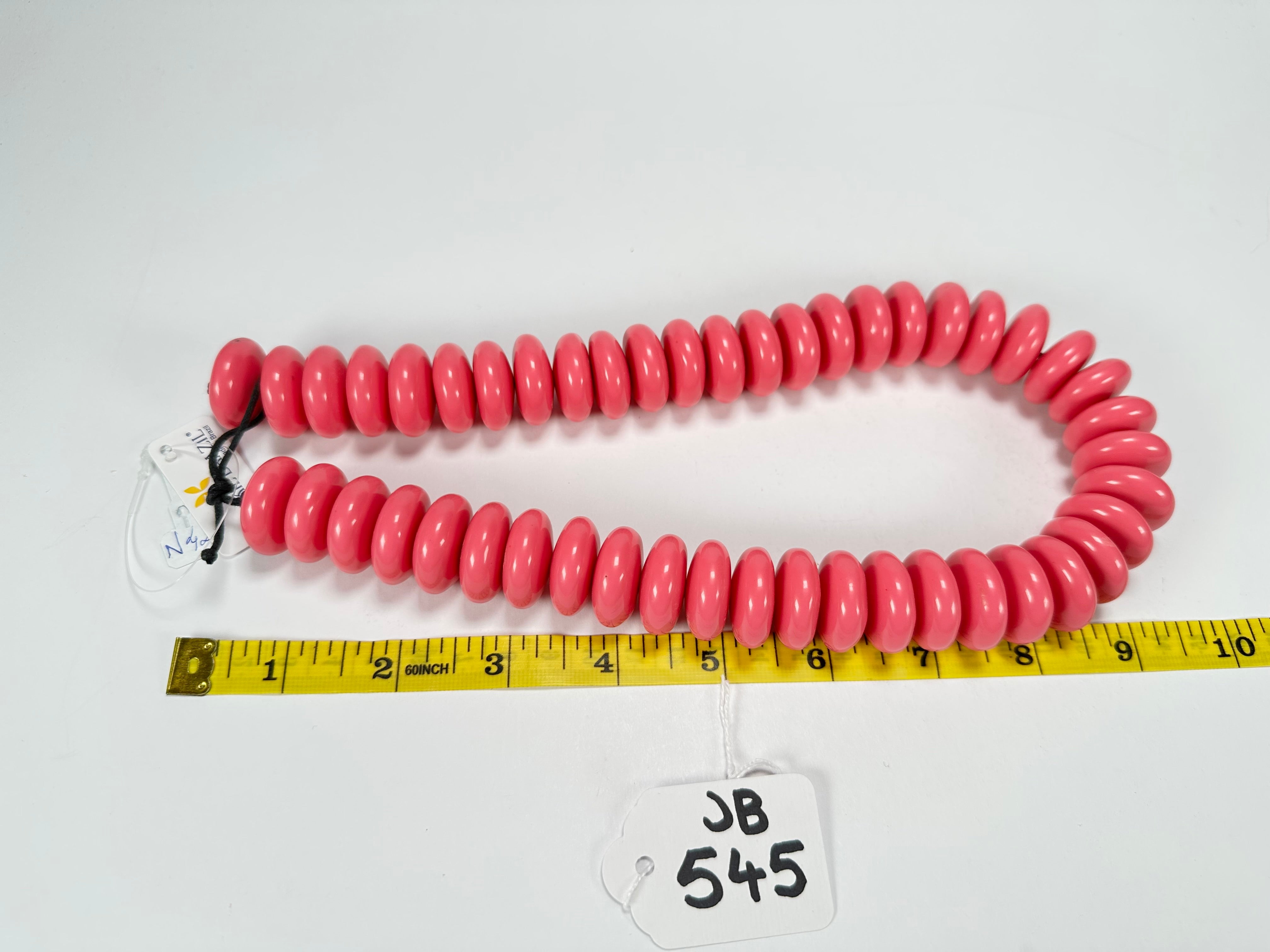 Jackie Brazil "Ana" Pink Resin Wheels 50cm Necklace ( N0042 )