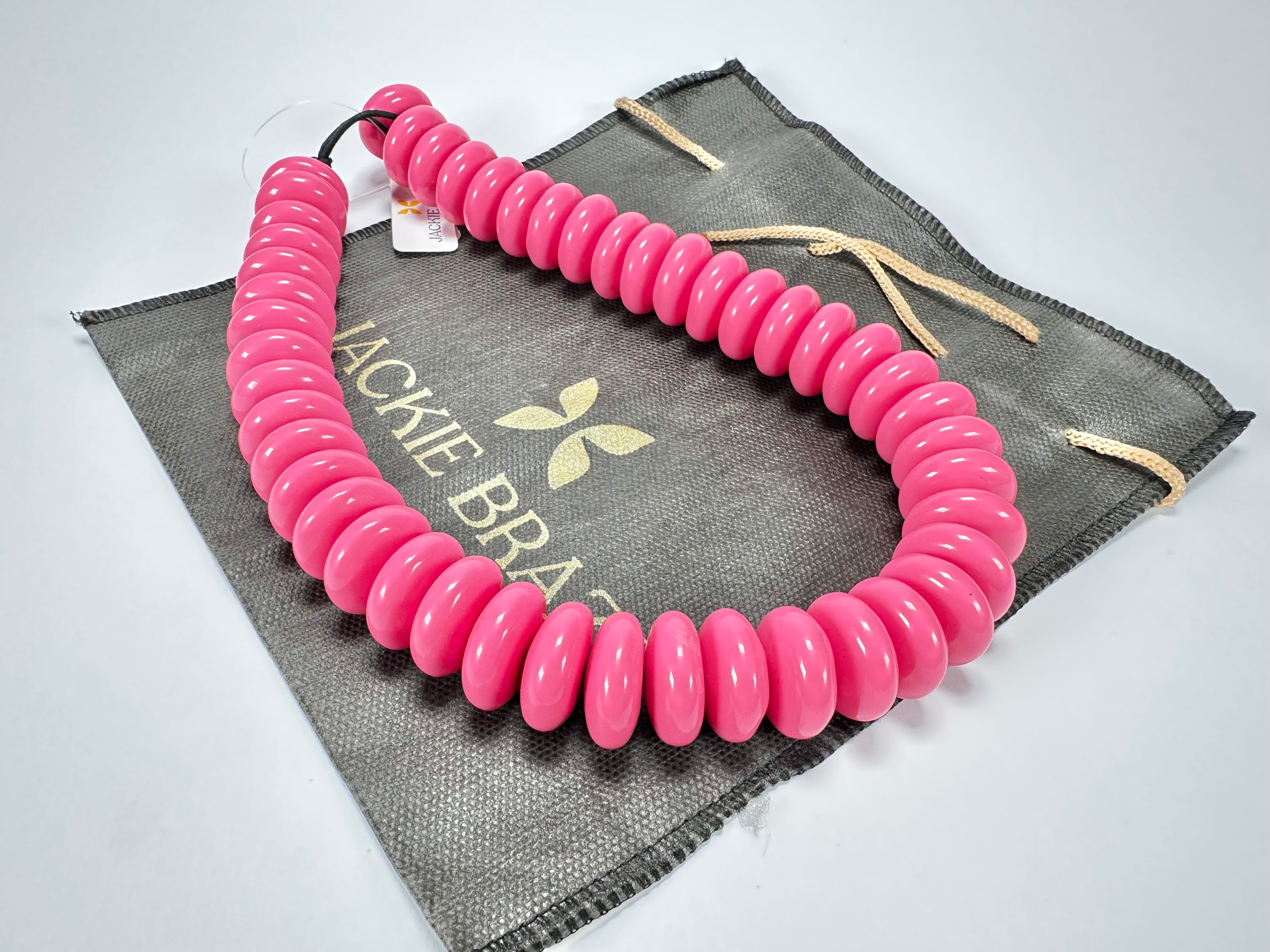 Jackie Brazil "Ana" Pink Resin Wheels 50cm Necklace ( N0042 )