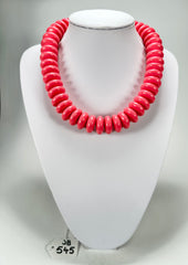 Jackie Brazil "Ana" Pink Resin Wheels 50cm Necklace ( N0042 )