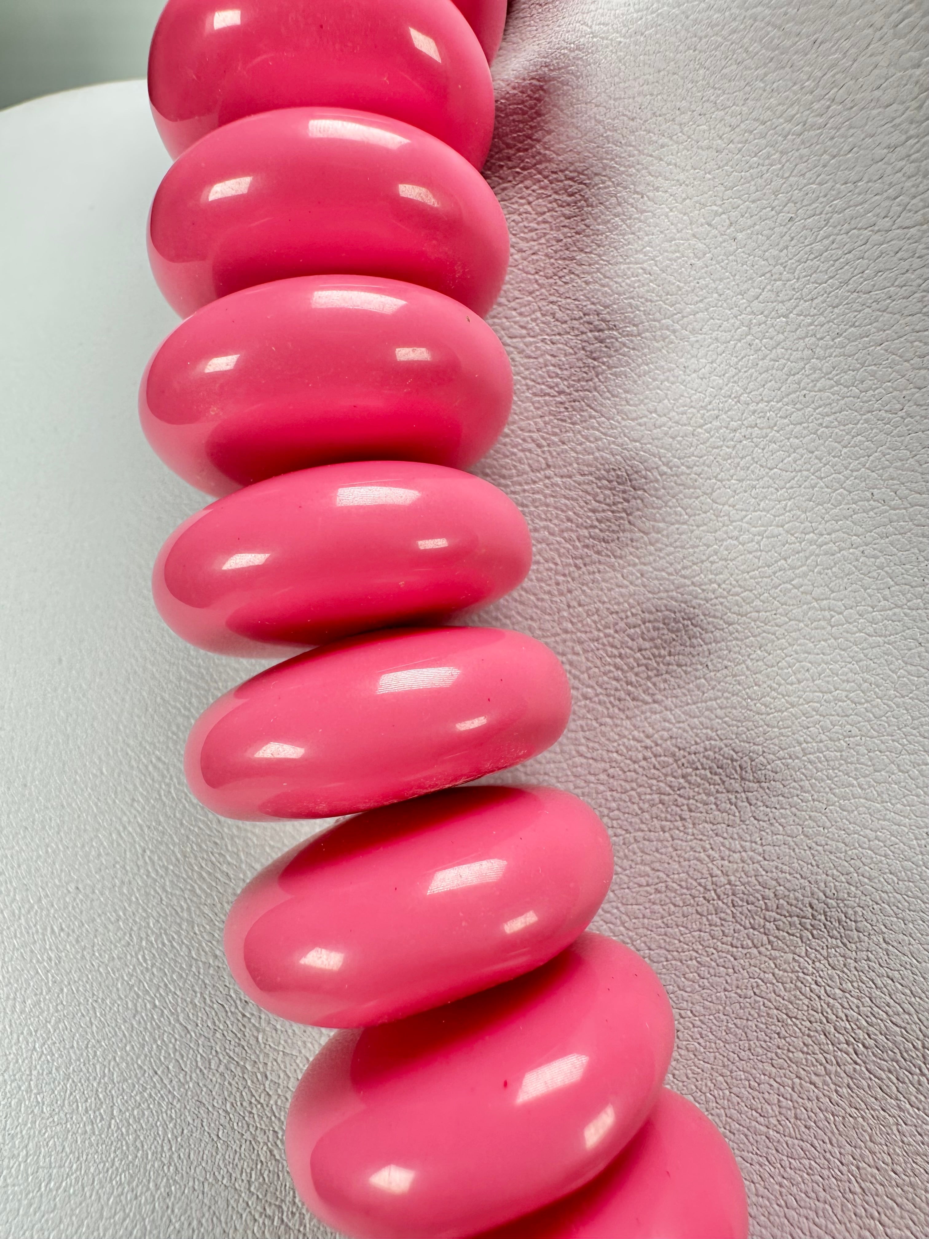 Jackie Brazil "Ana" Pink Resin Wheels 50cm Necklace ( N0042 )