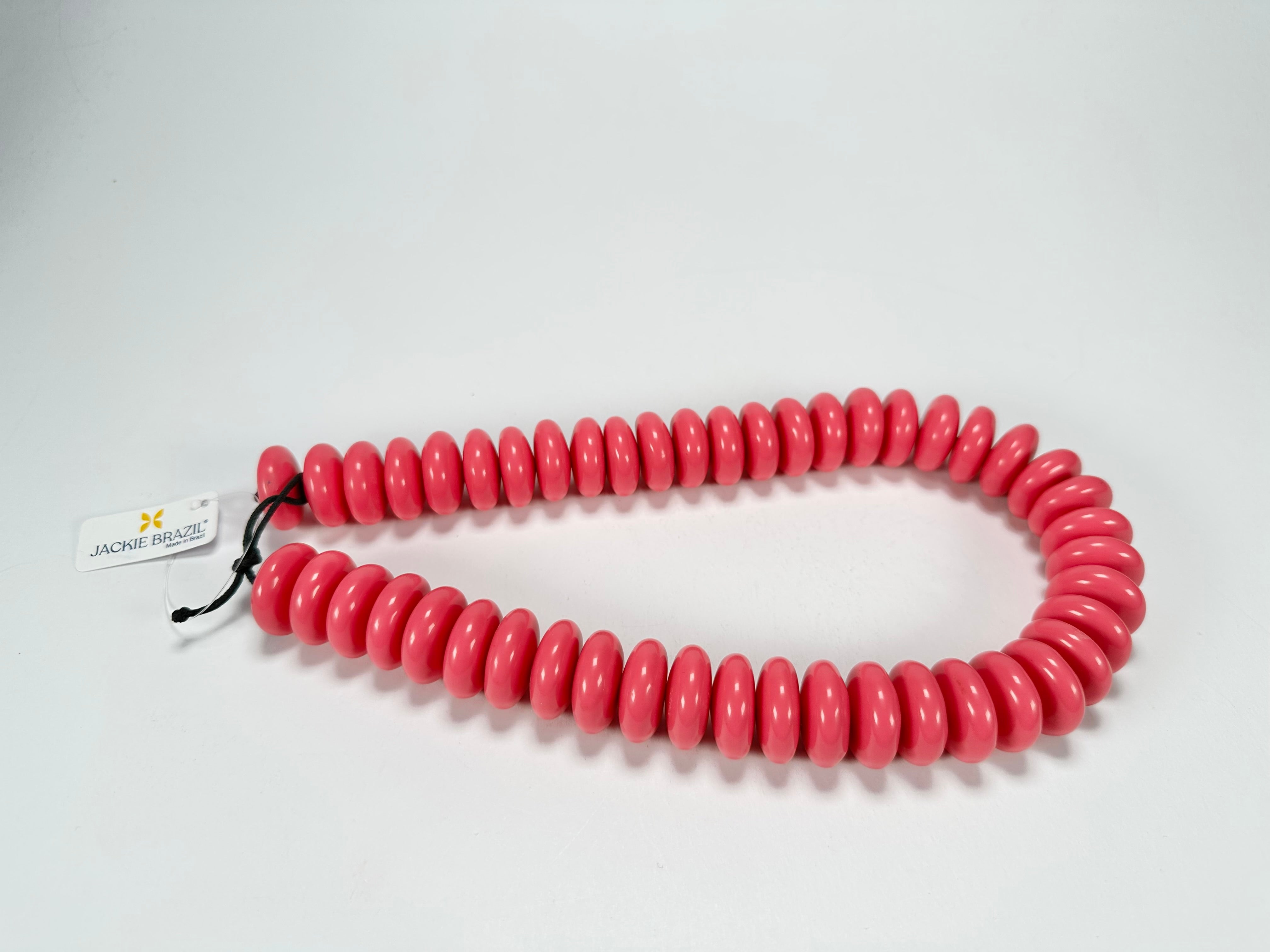 Jackie Brazil "Ana" Pink Resin Wheels 50cm Necklace ( N0042 )