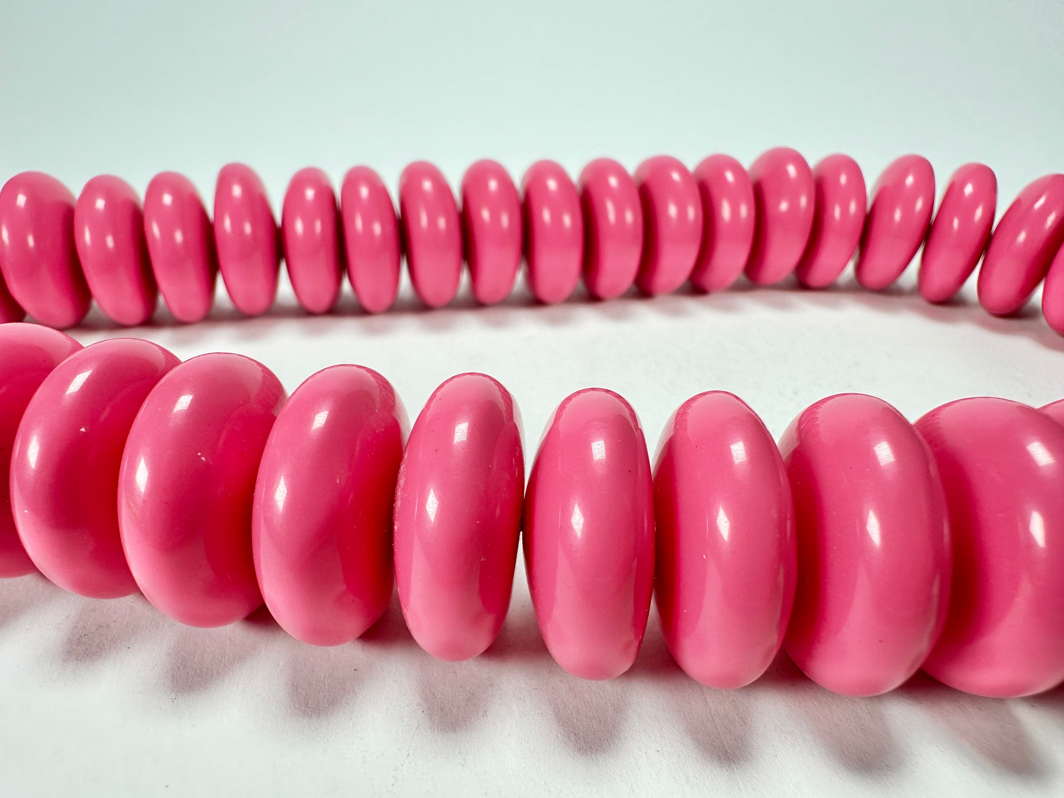 Jackie Brazil "Ana" Pink Resin Wheels 50cm Necklace ( N0042 )