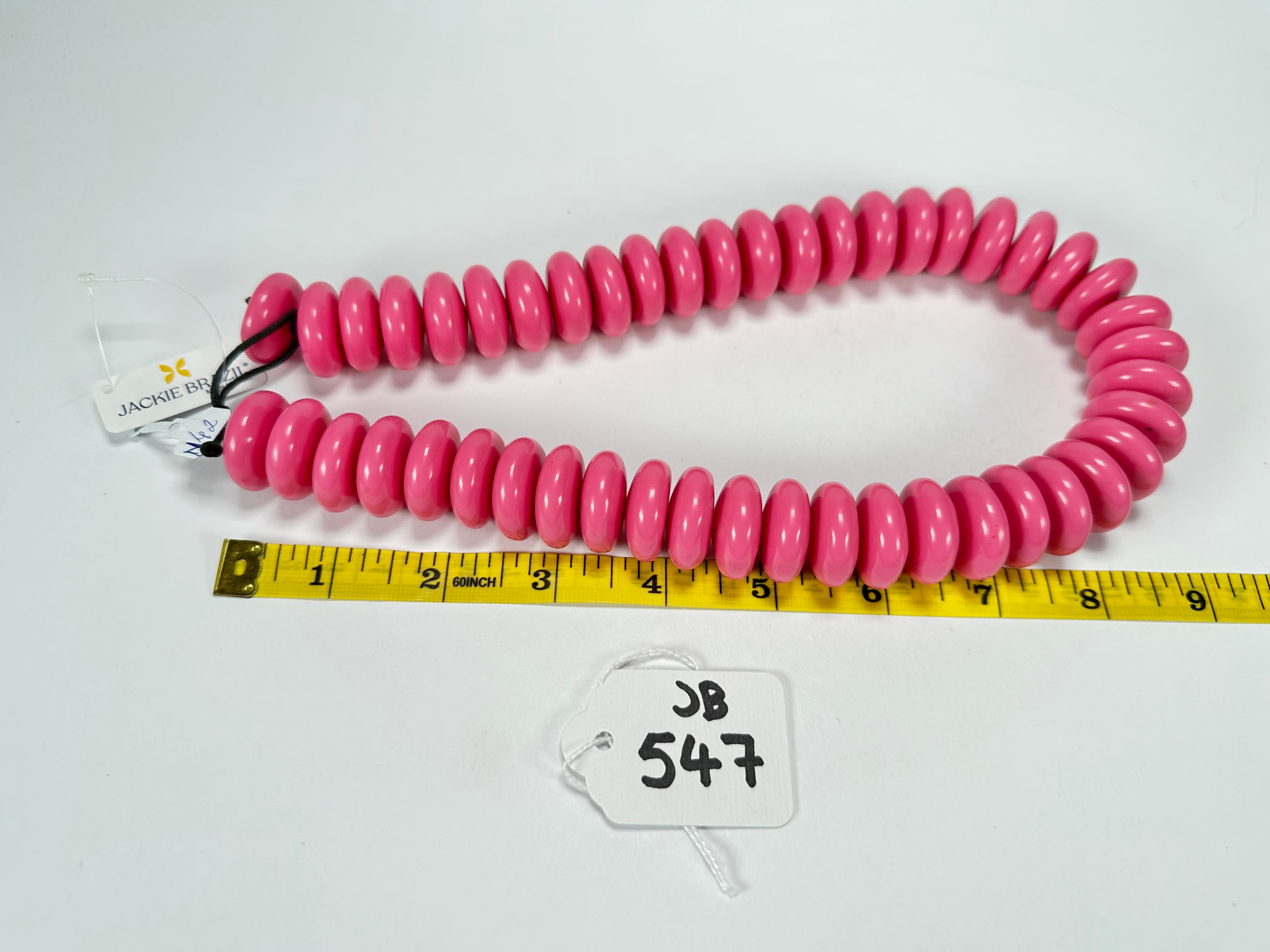 Jackie Brazil "Ana" Pink Resin Wheels 50cm Necklace ( N0042 )