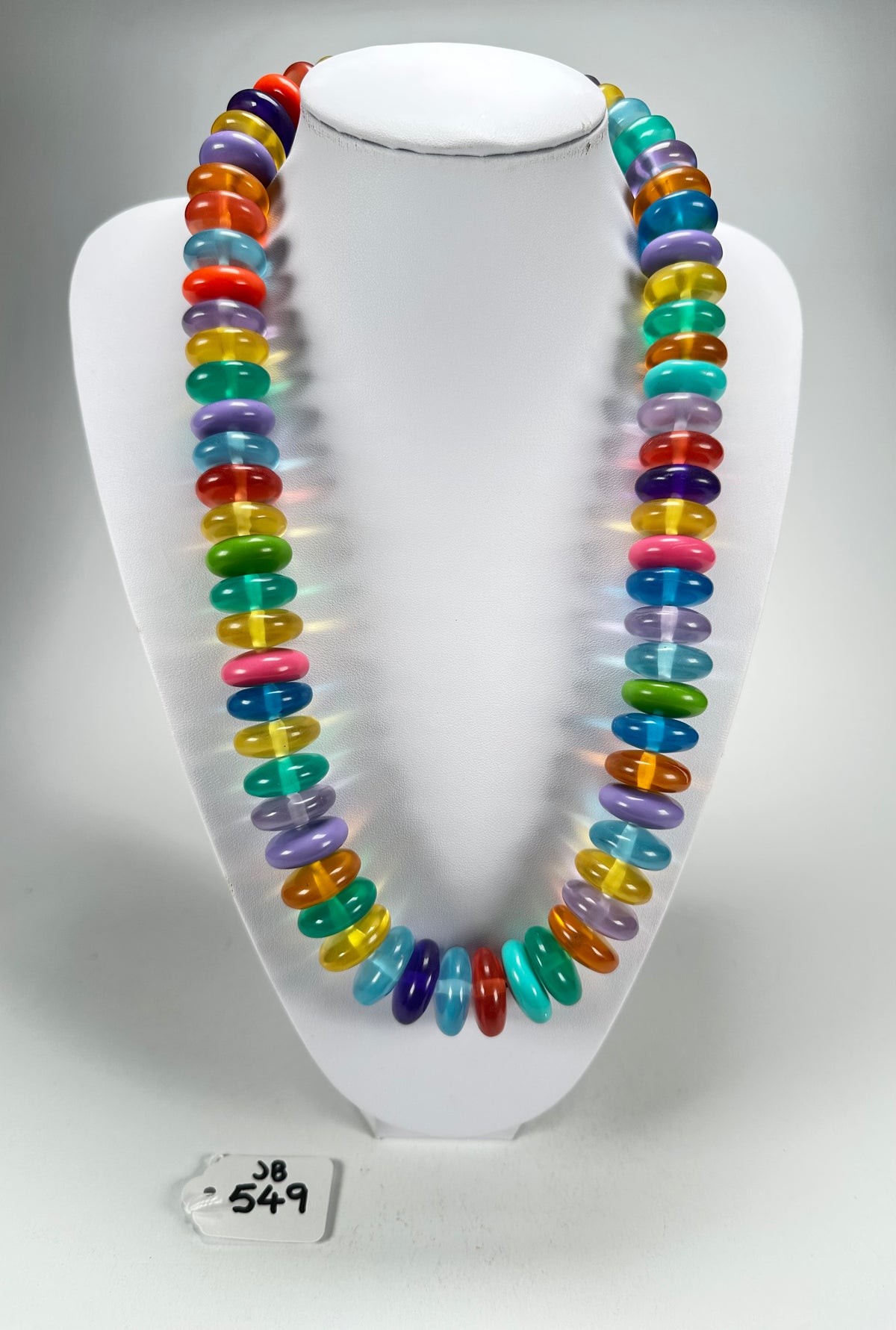 Jackie Brazil "Ana" Transparent Summer Mix Resin Wheels 70cm Necklace ( N0044 )