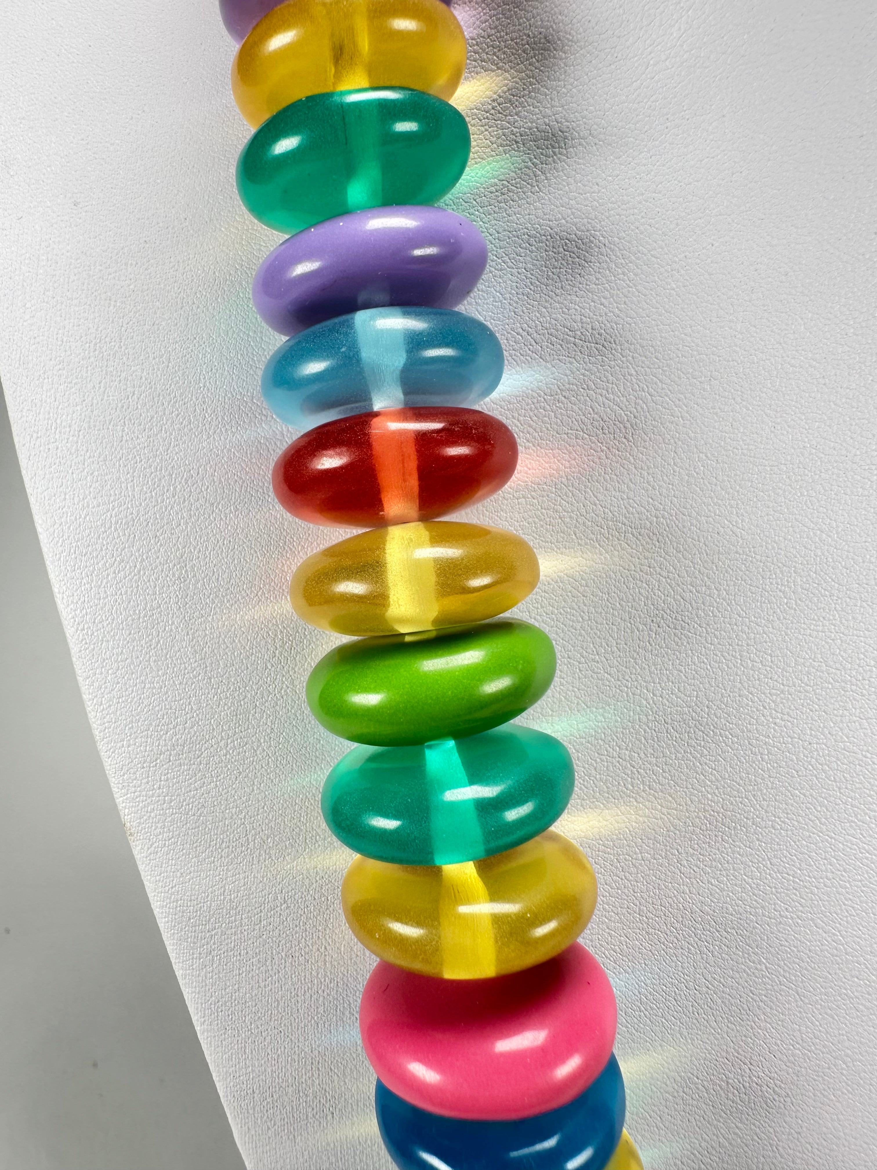 Jackie Brazil "Ana" Transparent Summer Mix Resin Wheels 70cm Necklace ( N0044 )
